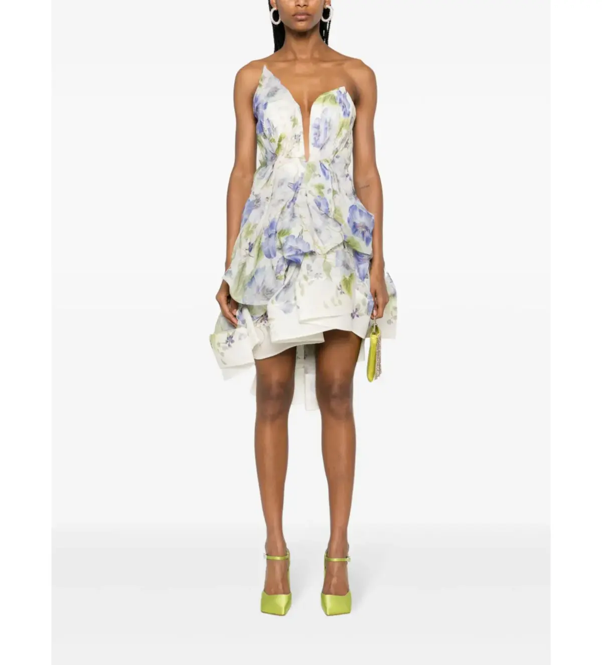 Zimmermann Natura Drape Mini Dress Blue Floral Size 0/ AU 8 - Image 1