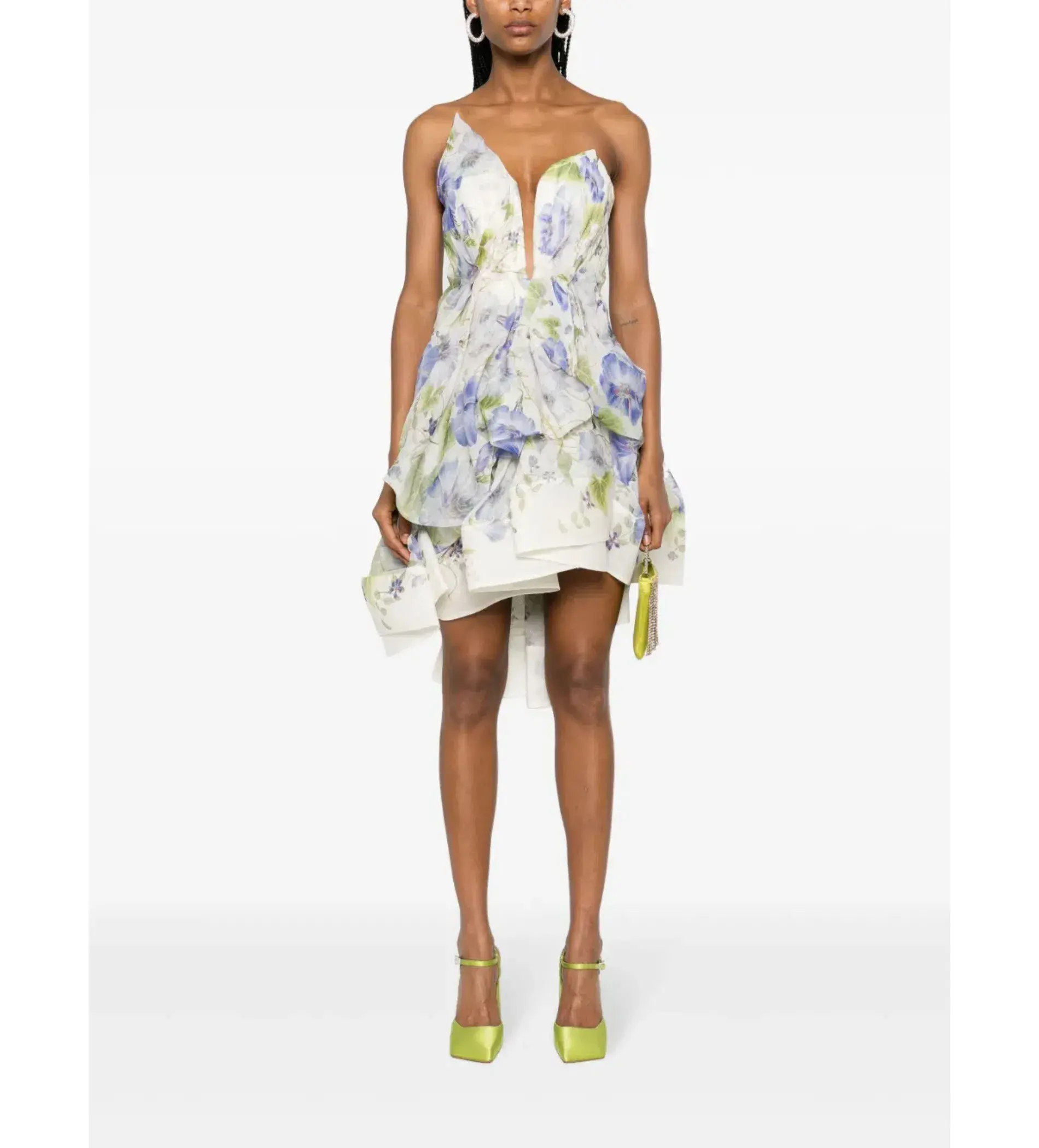 Zimmermann Natura Drape Mini Dress Blue Floral Size 0/ AU 8 - Image 1