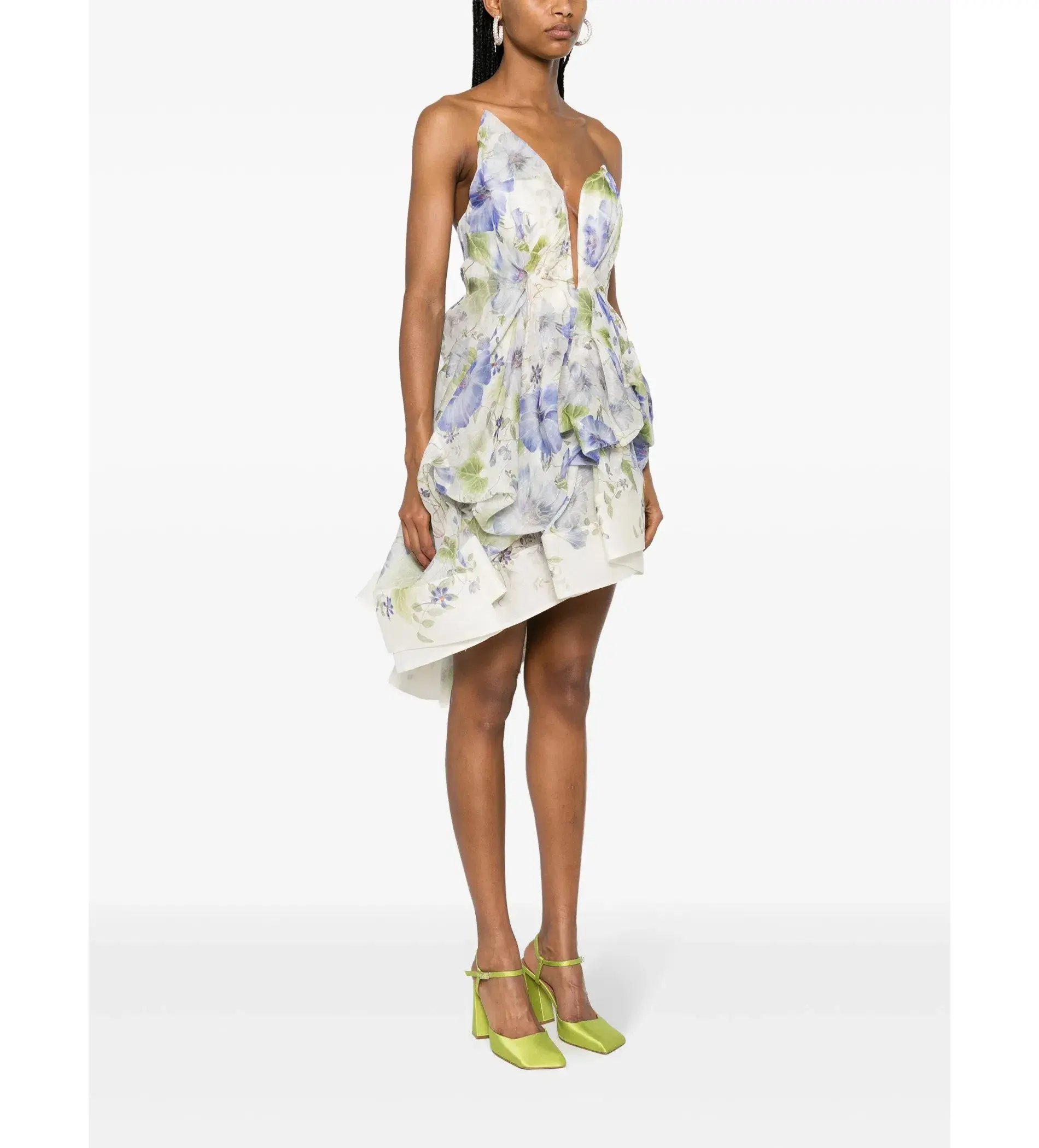 Zimmermann Natura Drape Mini Dress Blue Floral Size 0/ AU 8 - Image 2