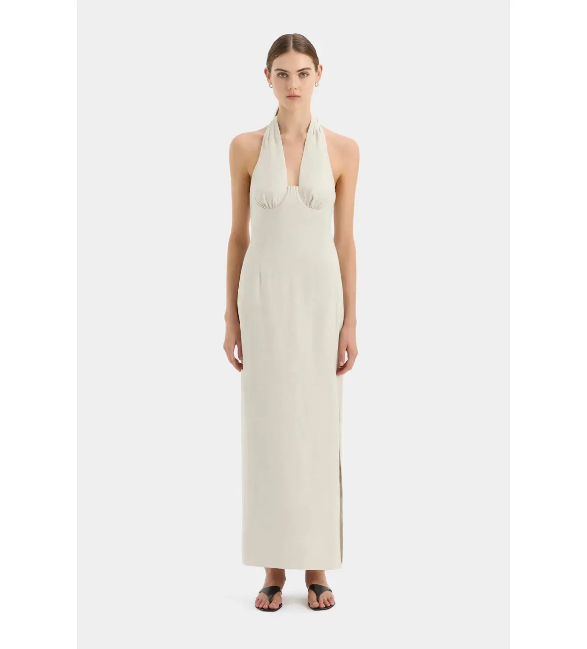 Sir the Label Affogato Halter Maxi Dress in Ecu Size 14 - Image 1