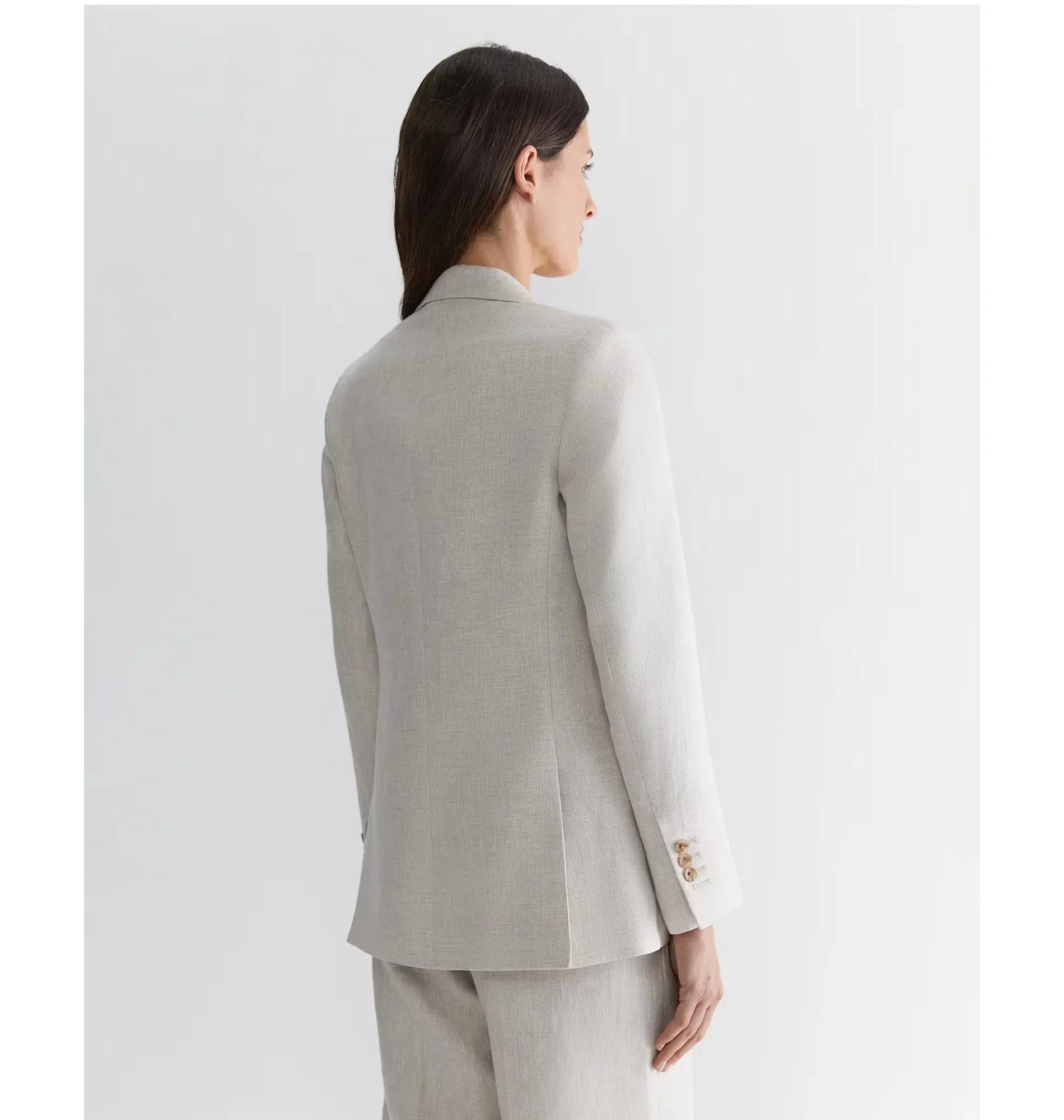 Freya Linen Blazer String Grey Size 6 - Image 5
