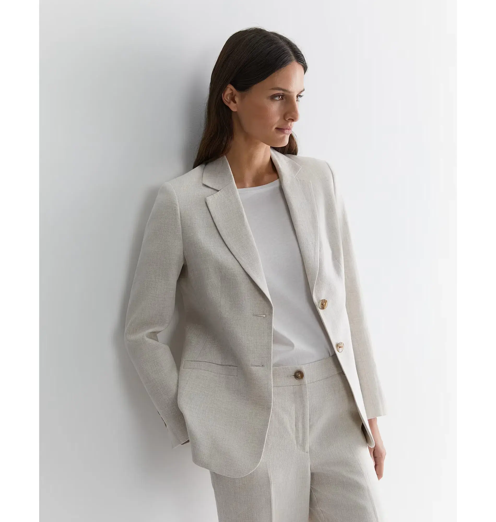 Freya Linen Blazer String Grey Size 6 - Image 4