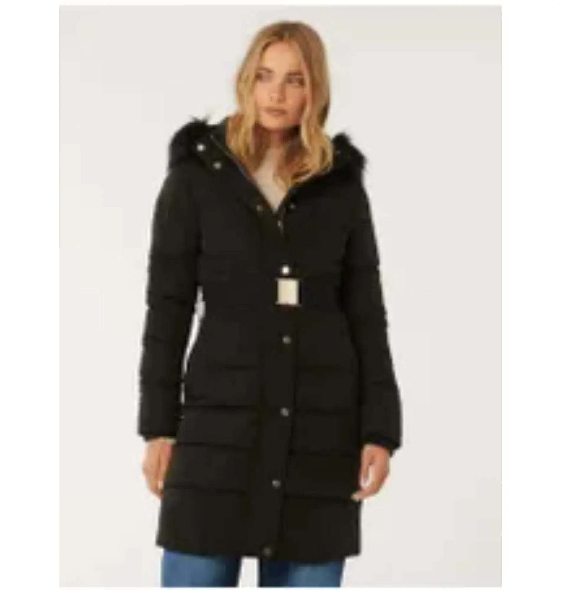 Ariana Belted Puffa Jacket Black Size 16 - Image 2