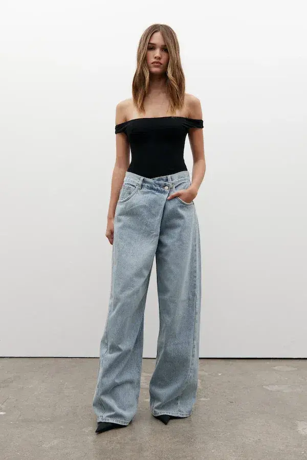 Bayse  Palace Fold Waist Jean Oakland Blue Size 8 - Image 1
