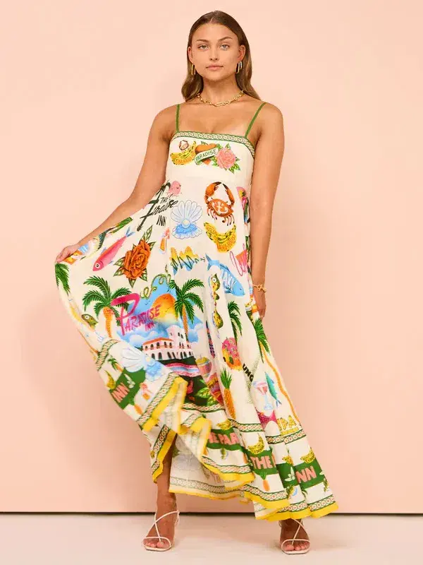 Alemais Paradiso Midi Sundress Multi Size 8  - Image 7