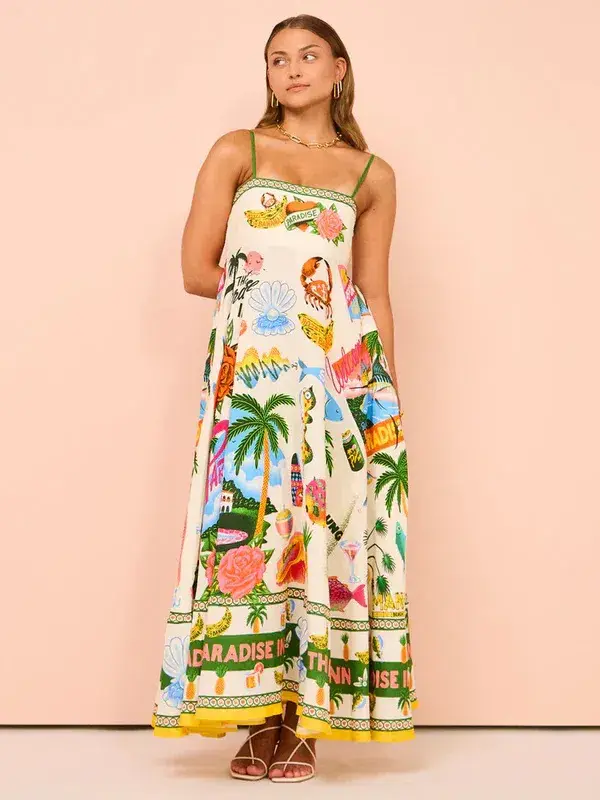 Alemais Paradiso Midi Sundress Multi Size 8  - Image 6