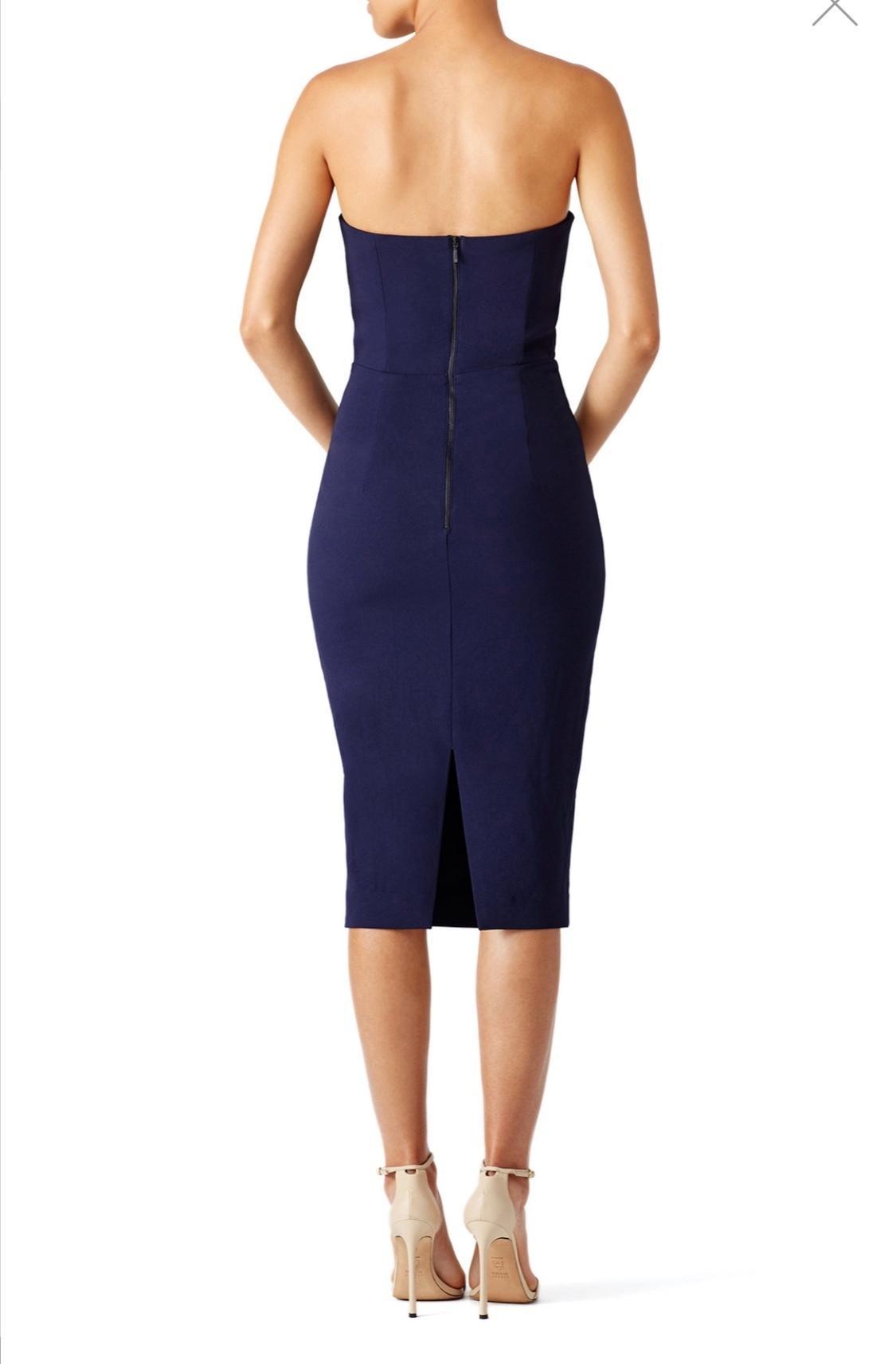 MISHA Navy Asymmetrical Dress Blue Size 10/M - Image 2