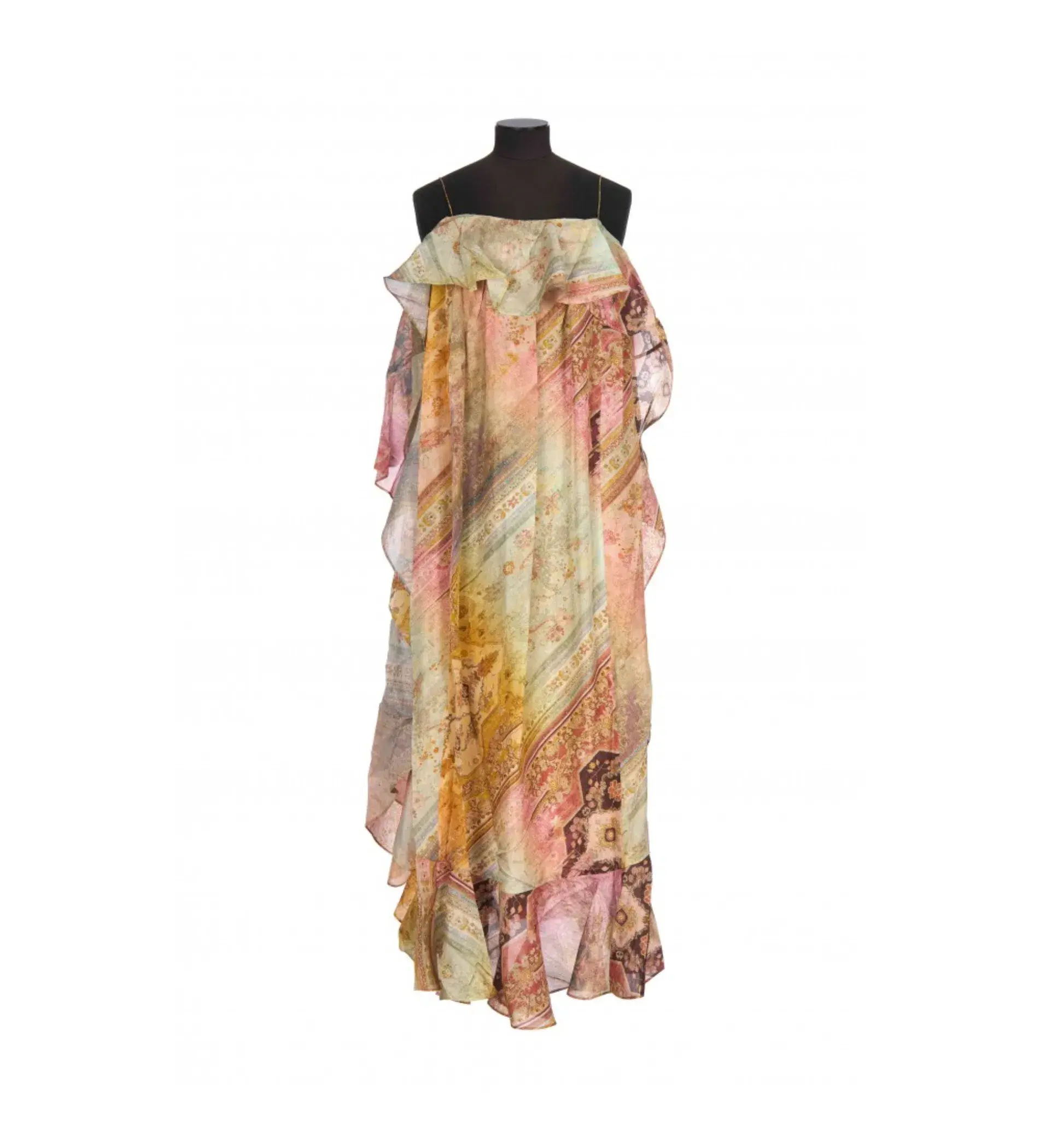 Zimmerman Tallow Ruffle Maxi Dress Multi Size 14 - Image 5