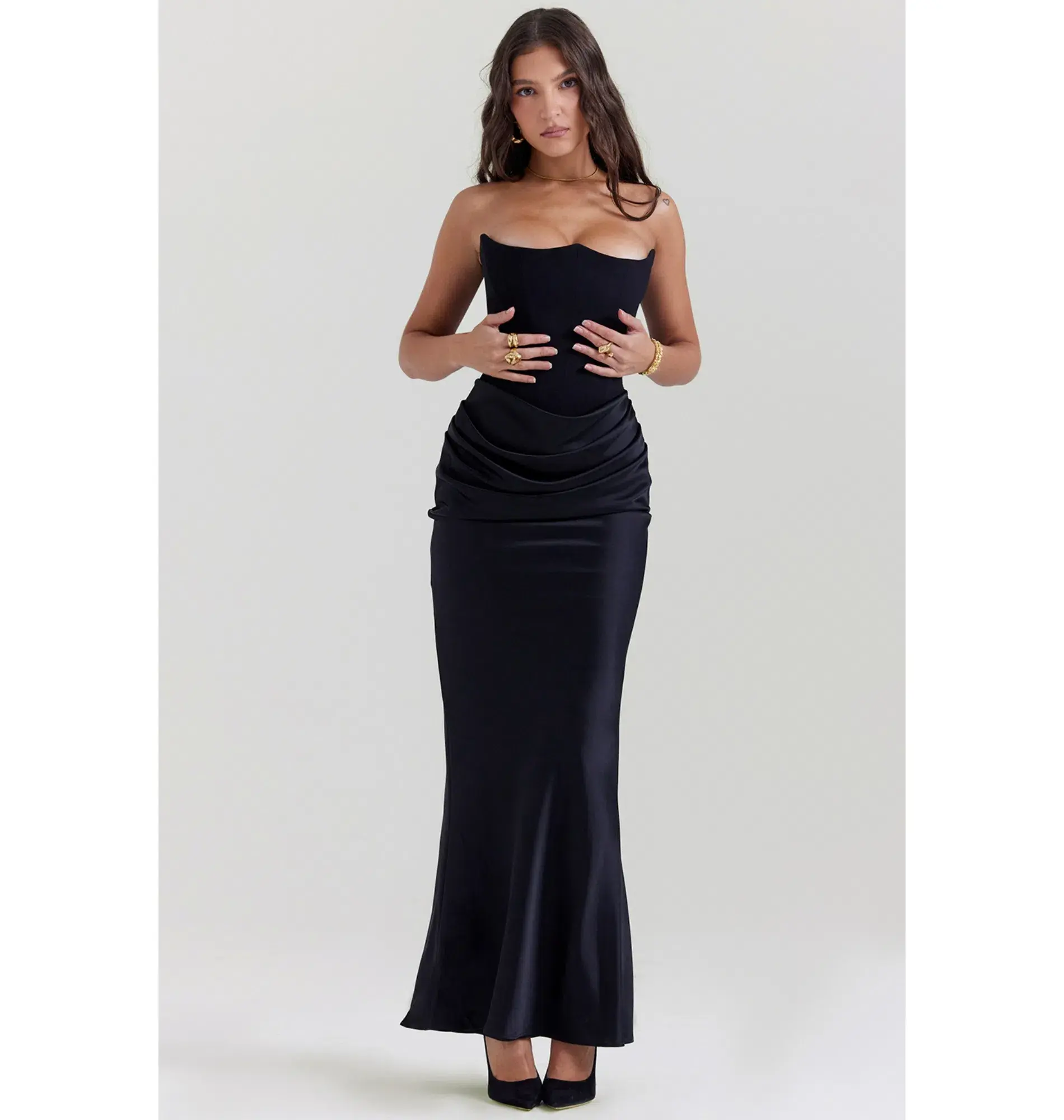 House of CB Persephone Strapless Corset Dress Black Size S / AU 8 - Image 1