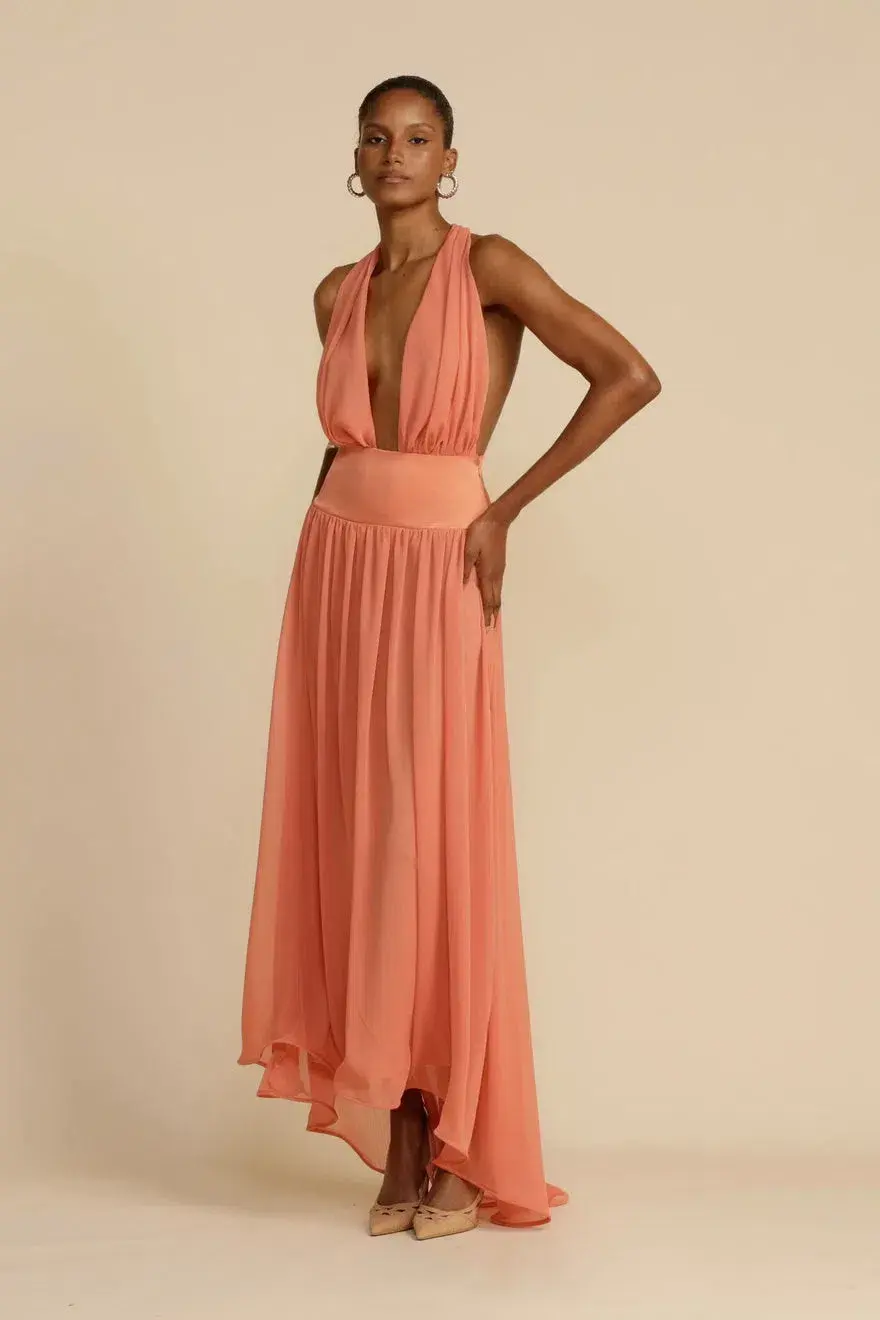 Arcina Ori Selena Maxi Dress Coral Size XS / Size AU 6 - Image 2