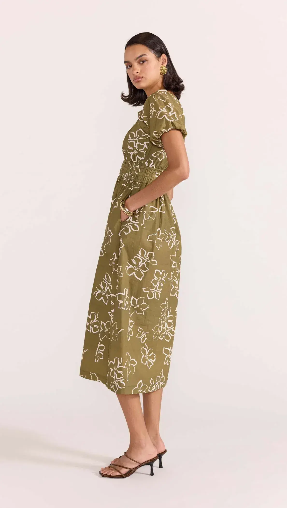 Staple The Label Ines Midi Dress Floral Size 8 - Image 2