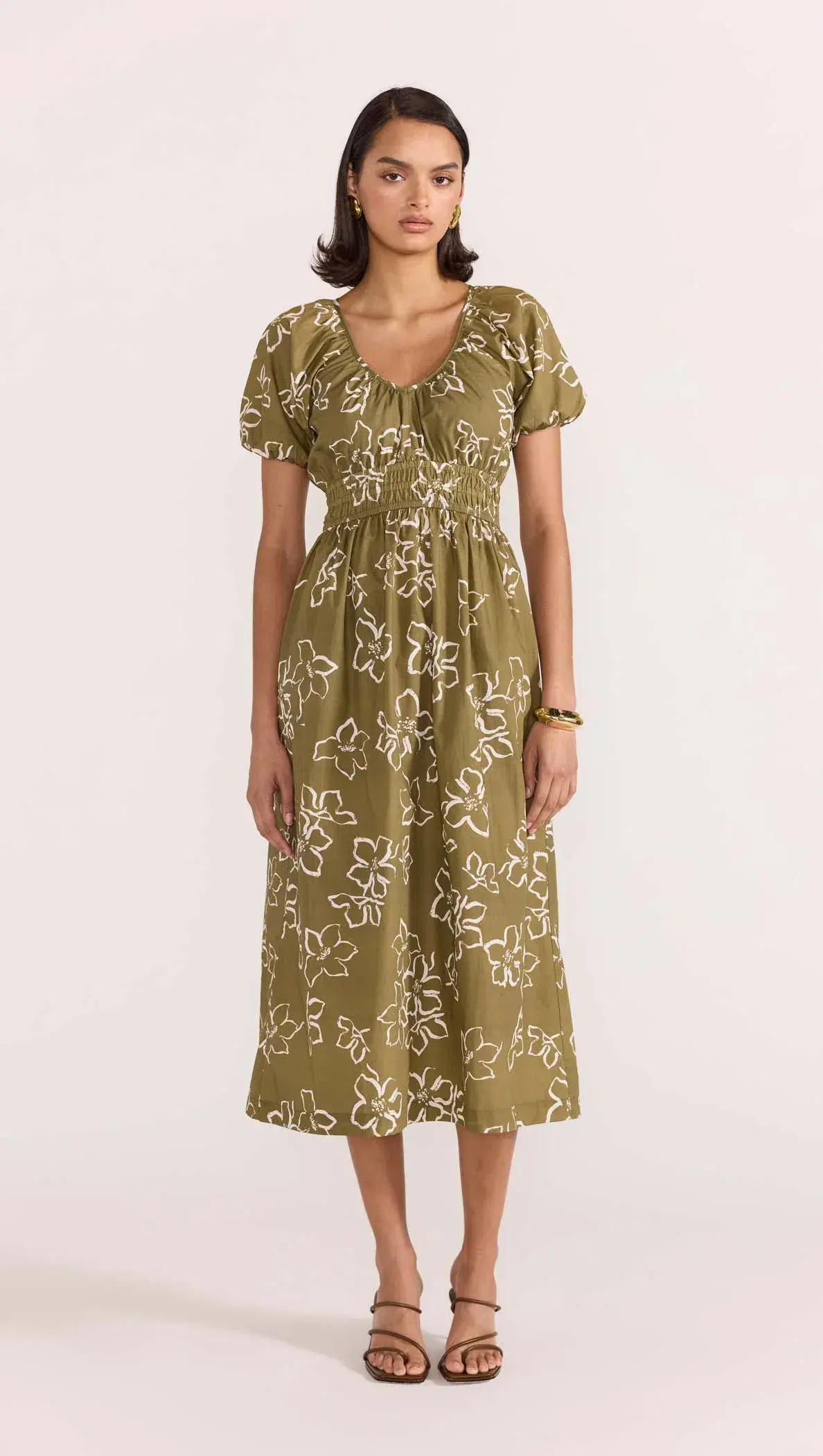 Staple The Label Ines Midi Dress Floral Size 8 - Image 1