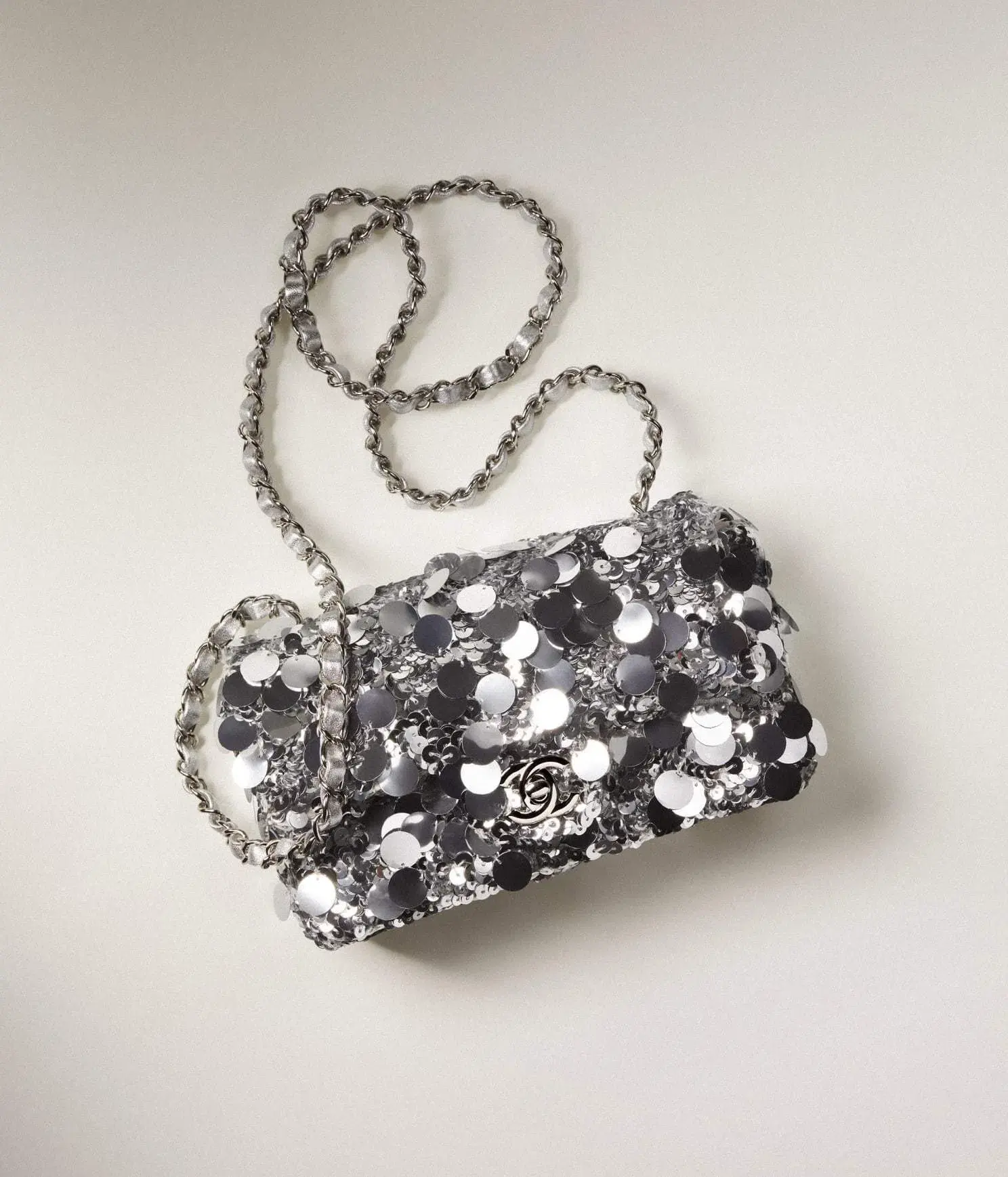 Chanel Sequin Mini Bag Silver - Image 1