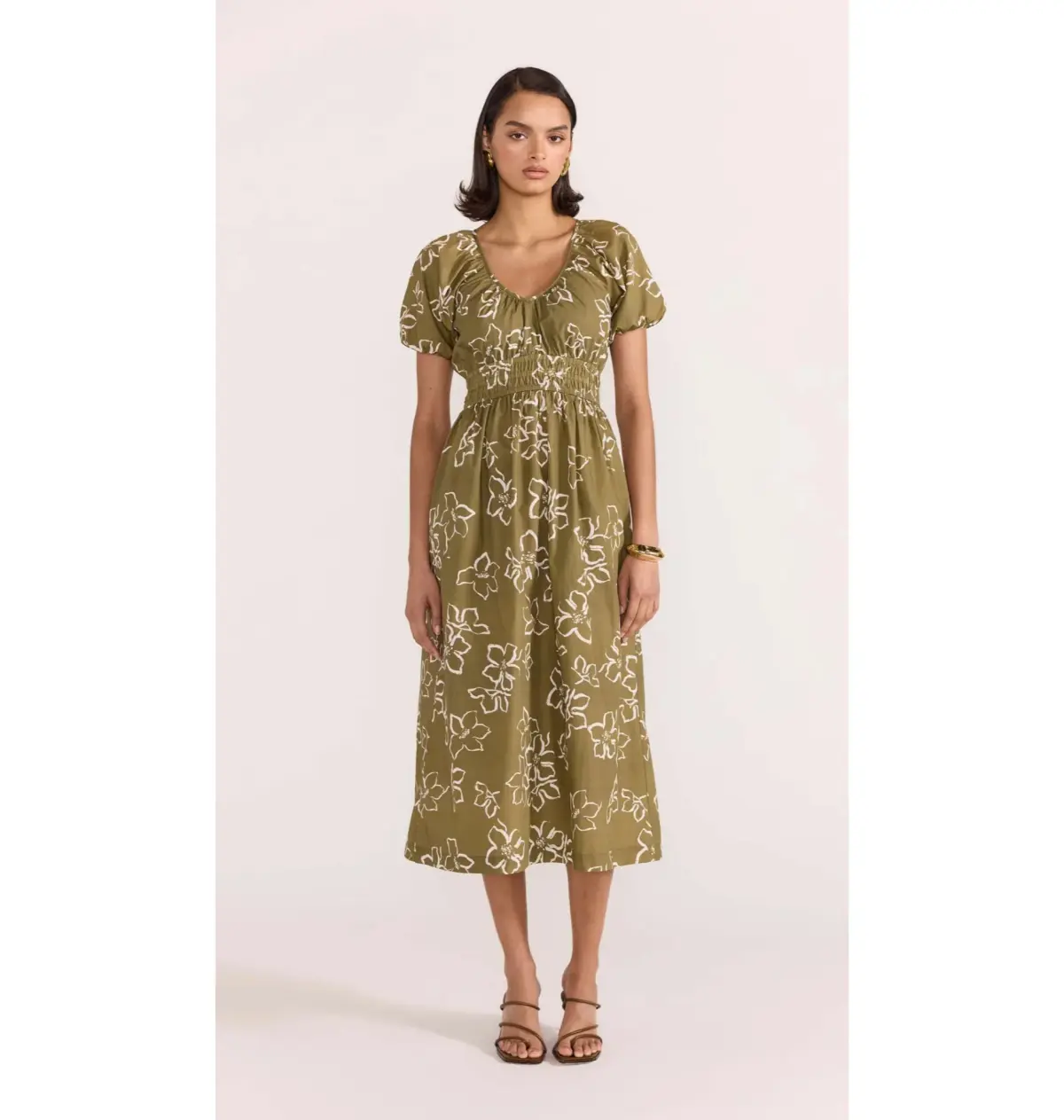 Staple The Label Ines Midi Dress Floral Size 8 - Image 1