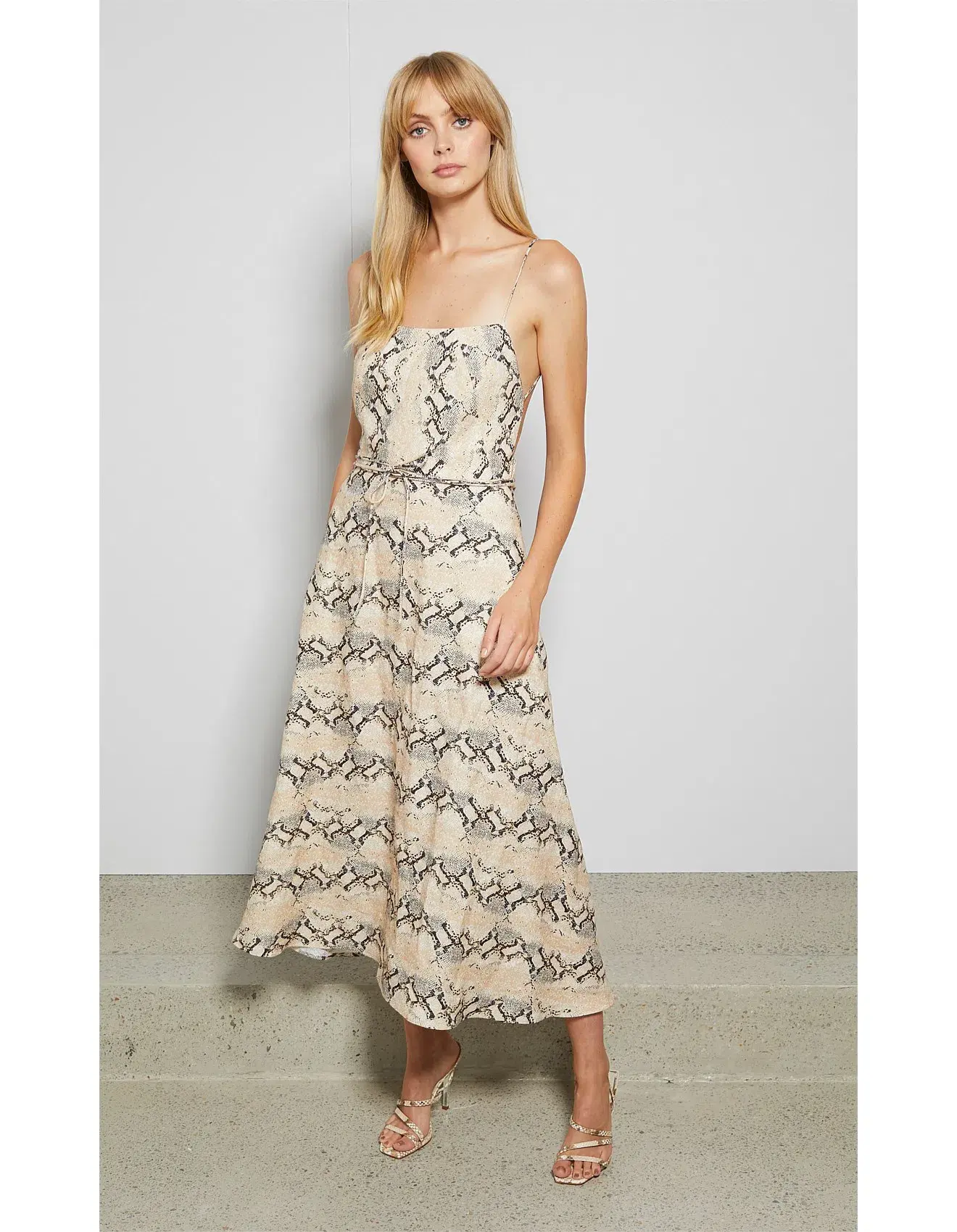 Franco Midi Dress in Snakeskin print in Size AU 10  - Image 1