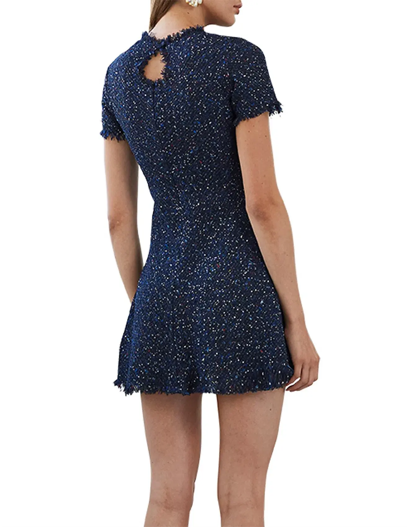 By Johnny Midnight Tweed Tee Mini Dress Navy Size 10 - Image 3