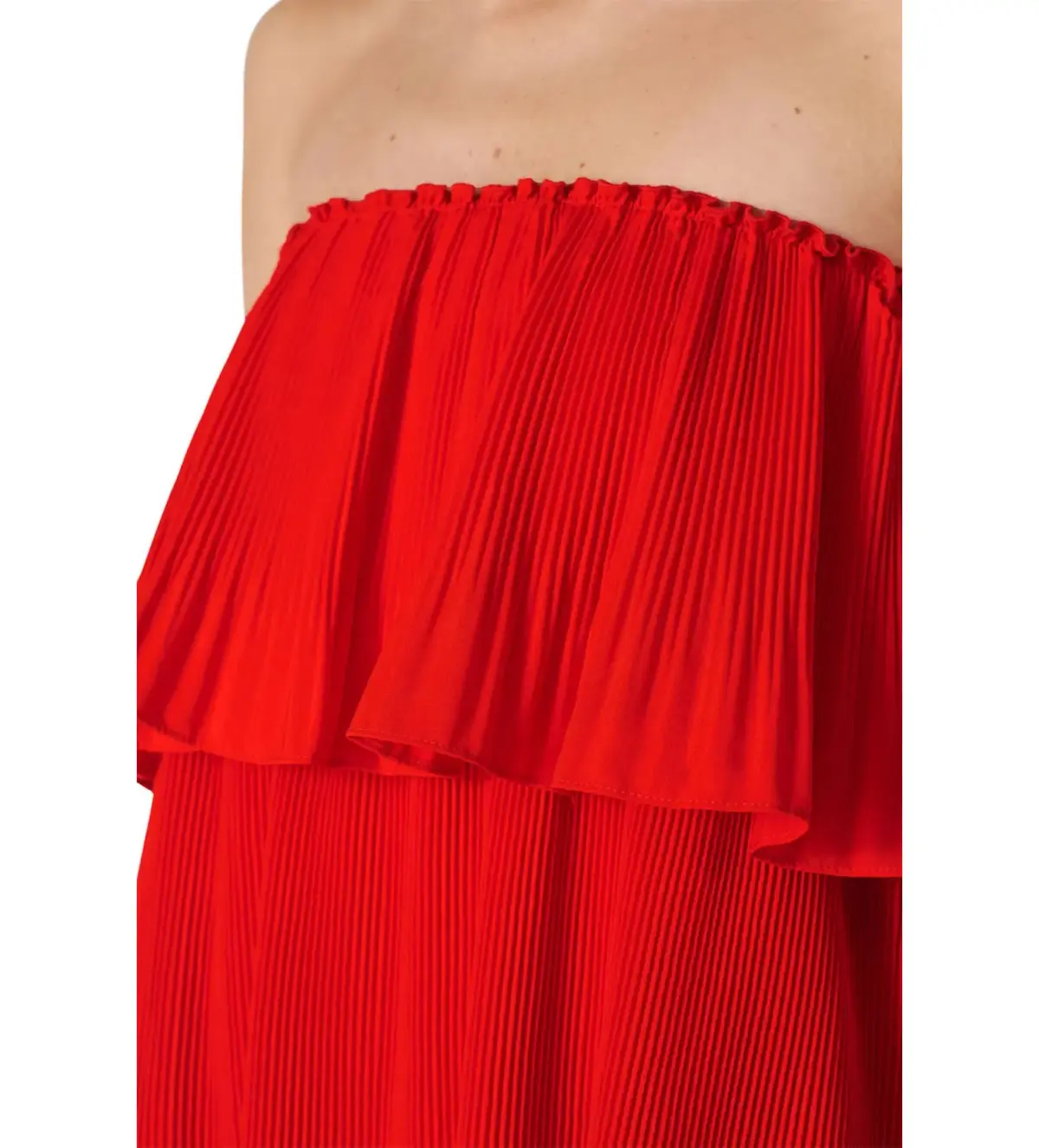 Essentiel Antwerp Valentina Ruffled Midi Dress Berry Red Size AU 10 - Image 5