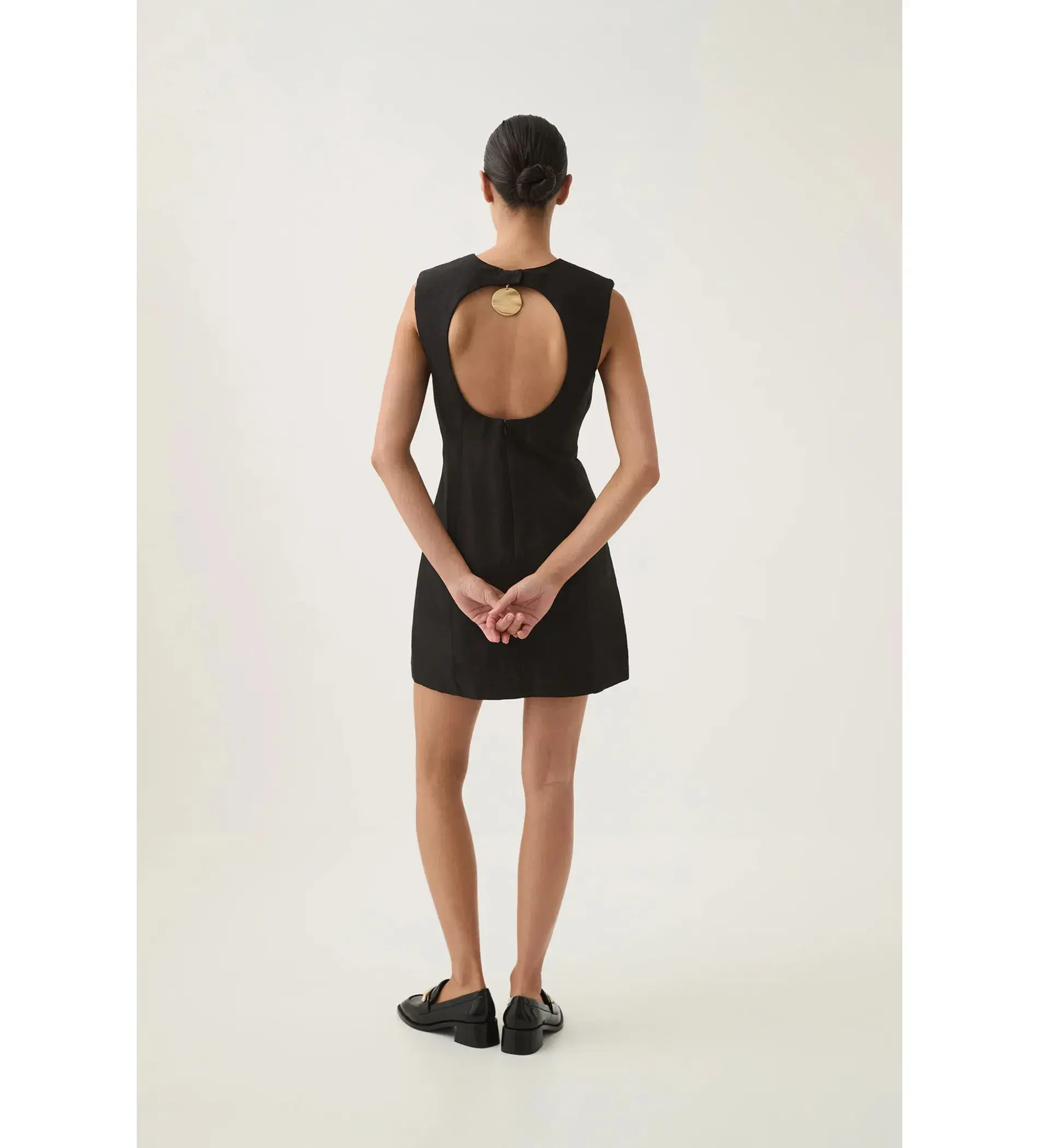 Aje Cove Pendant Mini Dress in Black Size 8 - Image 3
