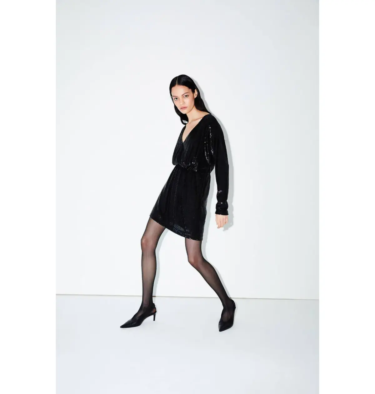 Anine Bing Elena Black Sequin Mini Dress Size L  AU 12 - Image 2