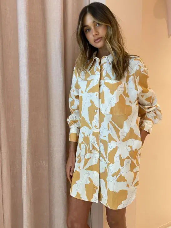 Camilla and Marc Minsk Shirt Mini Dress Print Size AU 10 - Image 3
