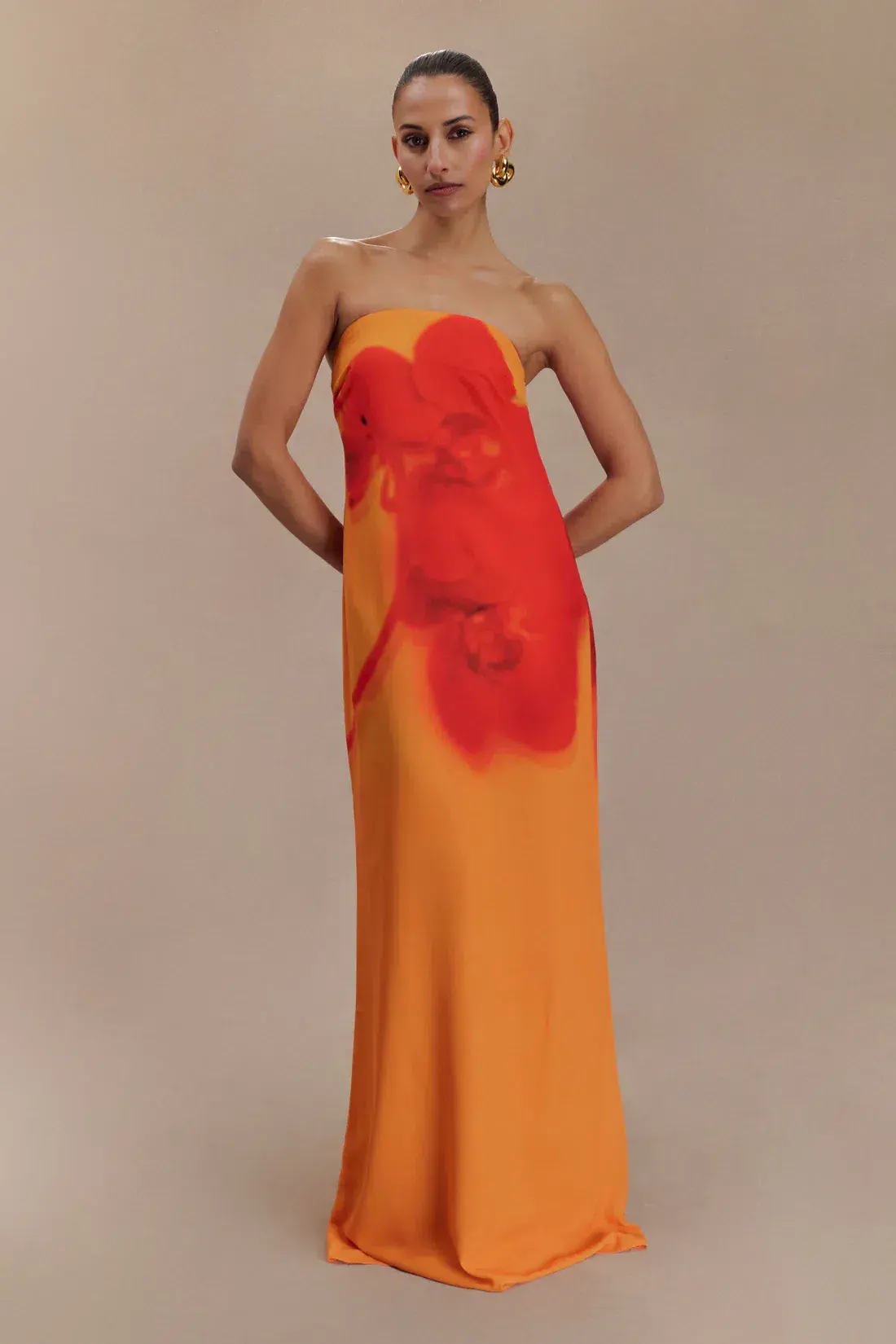 Meshki Amaya Strapless Dress Koi Orchid Print Size 10 - Image 1