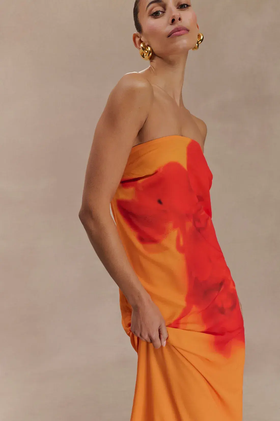 Meshki Amaya Strapless Dress Koi Orchid Print Size 10 - Image 2
