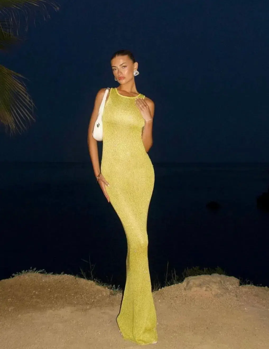 Astra Resort Natalia Dress Chartreuse Sequin Size XS / AU 6 - Image 1