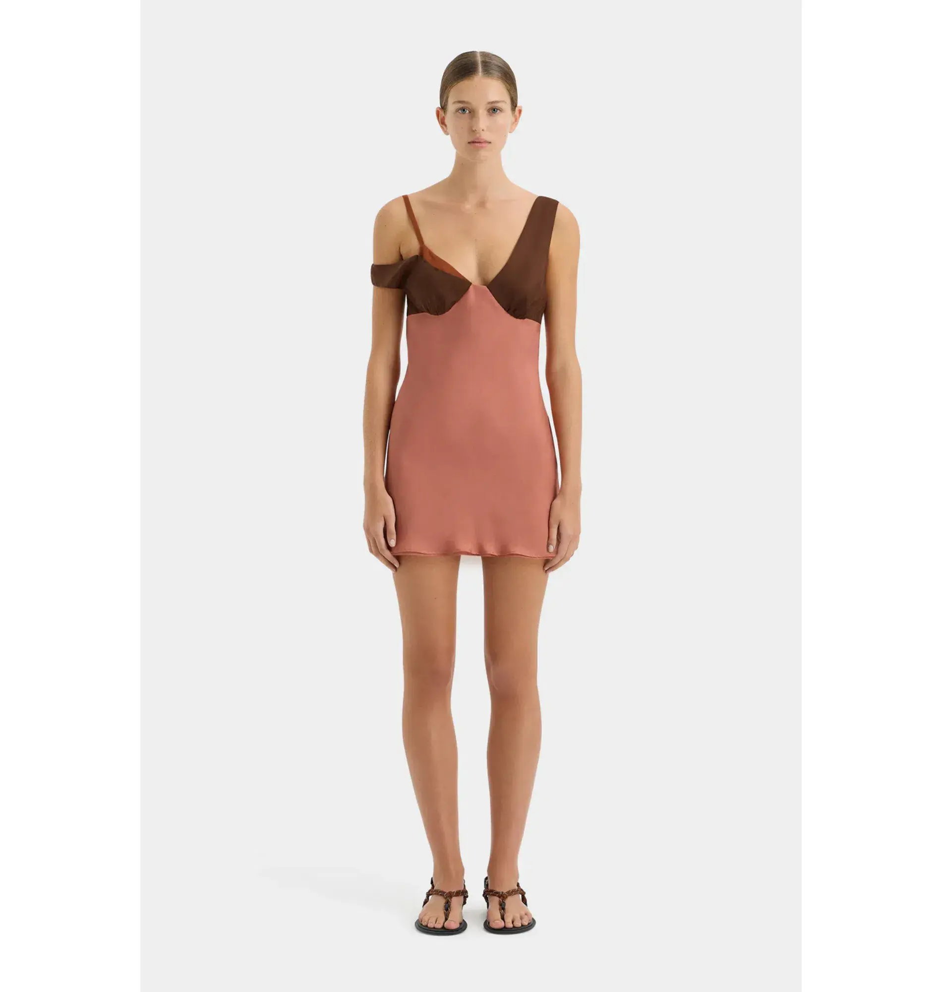 Sir The Label Halcyon Mini Dress in Almond Splice Size AU 8 - Image 1