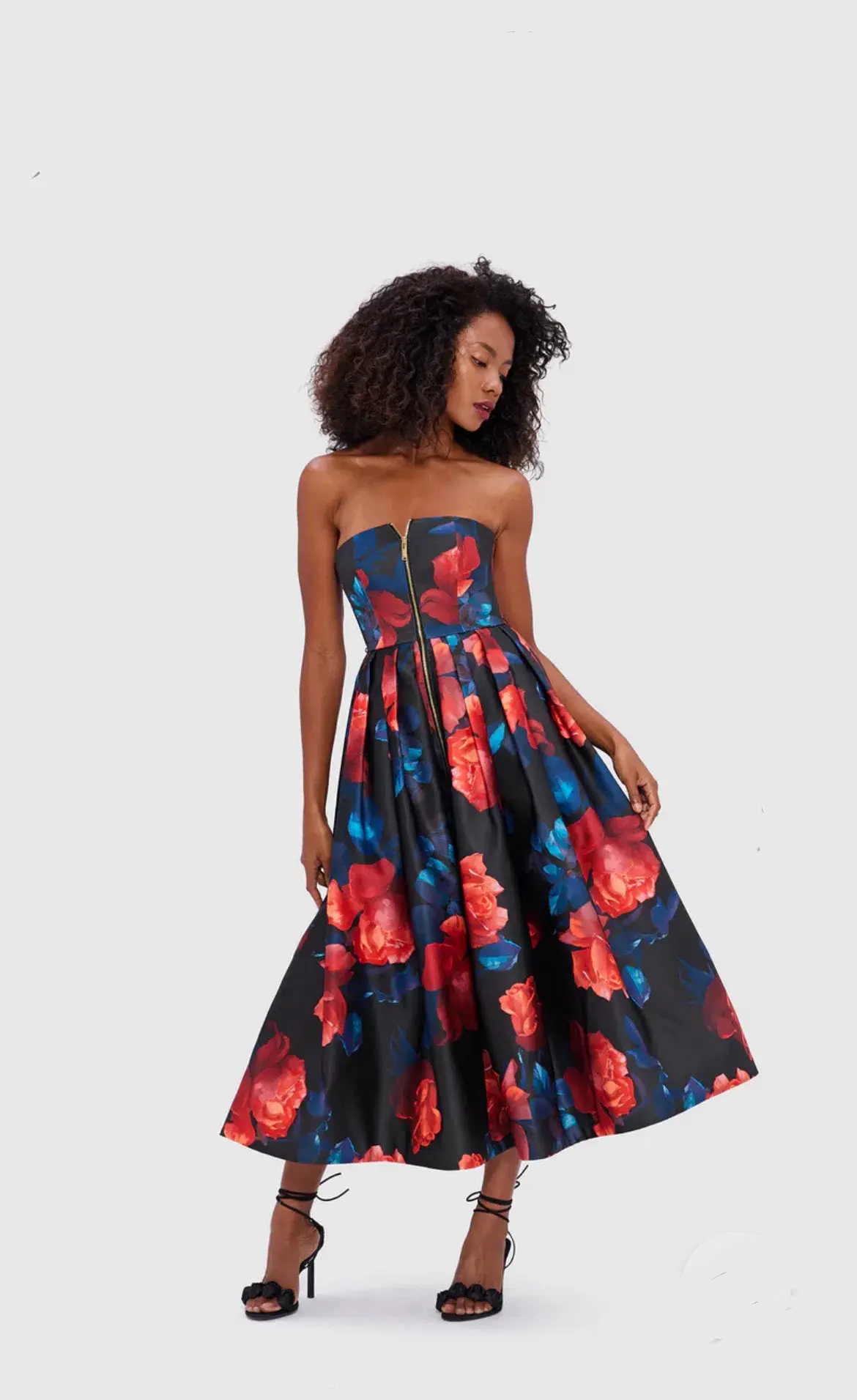 Leo Lin Norine Bustier Midi Dress Print Size 12 - Image 1