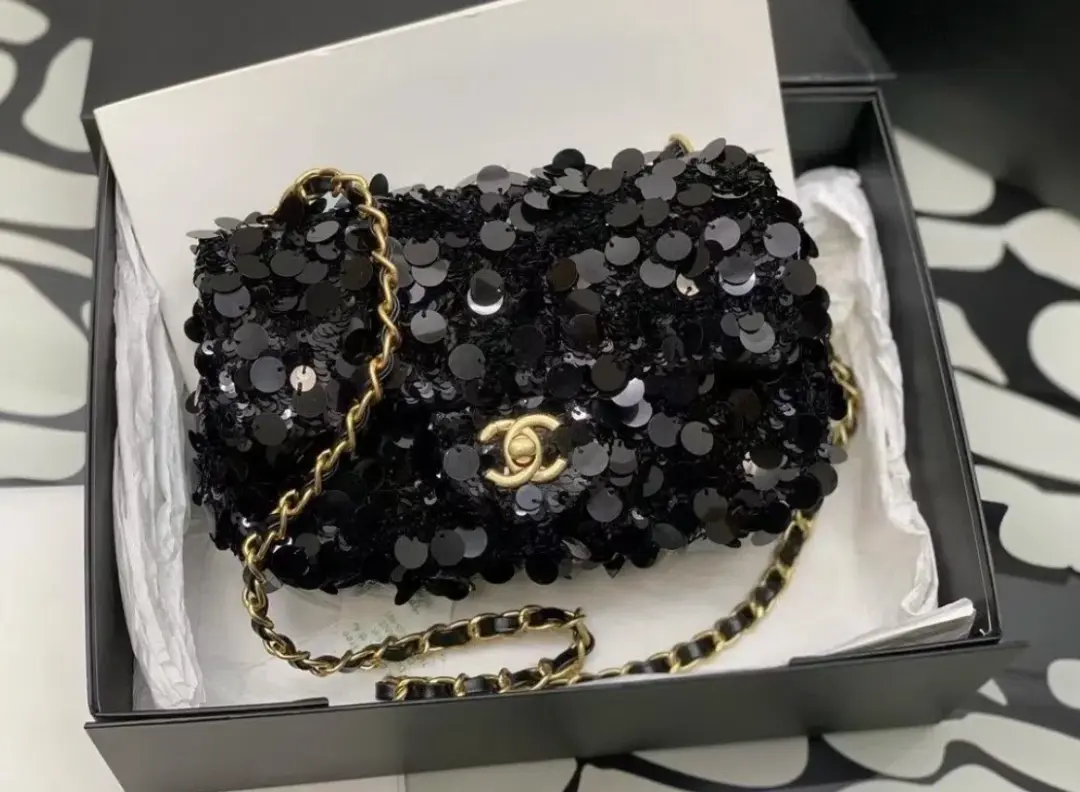 Chanel Sequin Mini Bag Black for rent on The Volte - main image