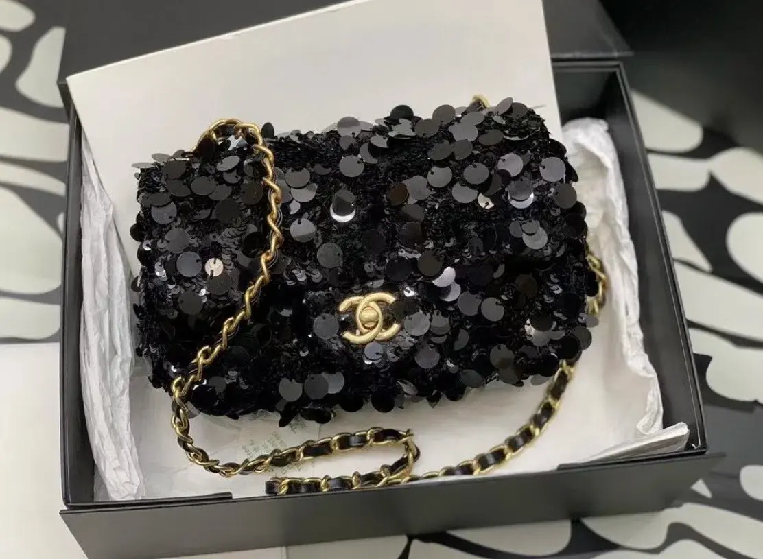 Chanel Sequin Mini Bag Black - Image 2