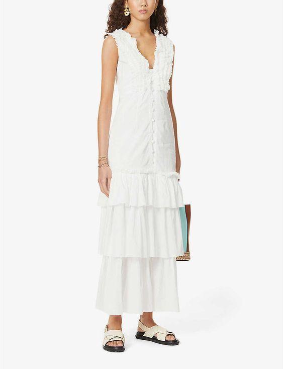 Joslin White Stacey Cotton Dress White Size 6 - Image 1