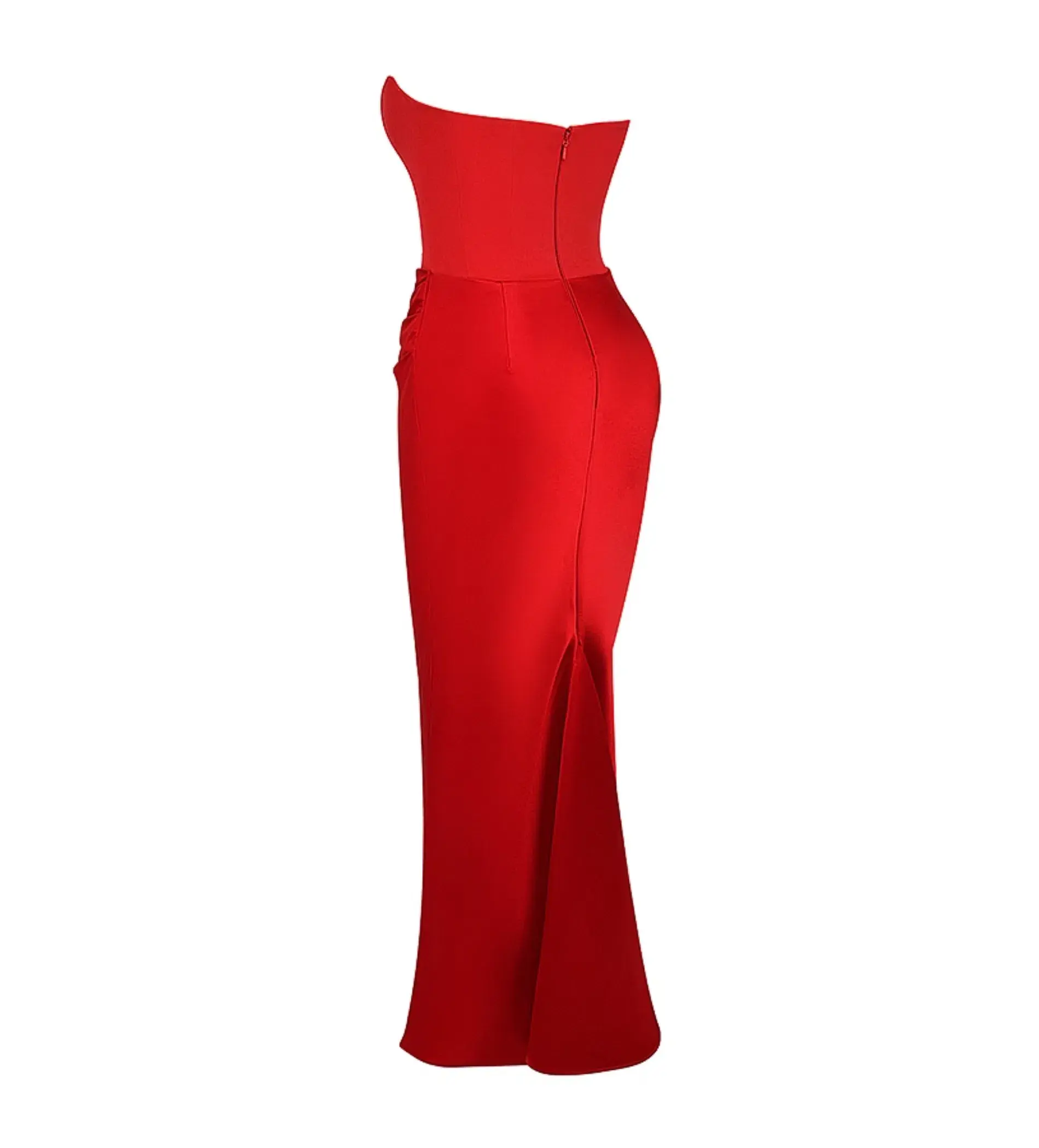 House of CB Persephone Strapless Corset Maxi Dress (Fuller Cup) in Scarlet Size L / AU 12 - Image 5