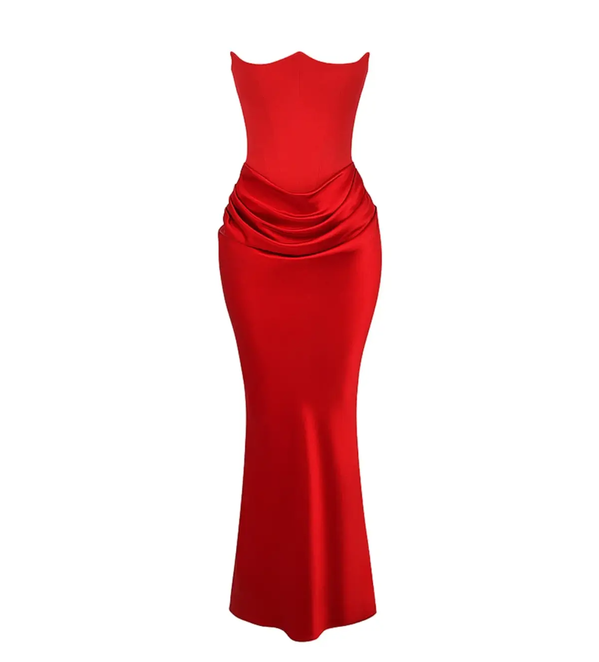 House of CB Persephone Strapless Corset Maxi Dress (Fuller Cup) in Scarlet Size L / AU 12 - Image 4