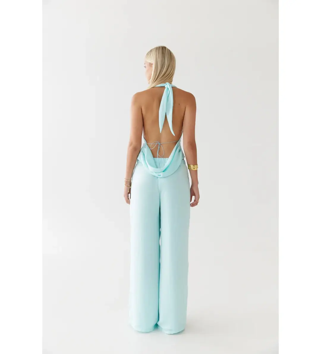 HNTR  Isabelle Top and Pant Set Aqua Size AU 8 for rent on The Volte - main image