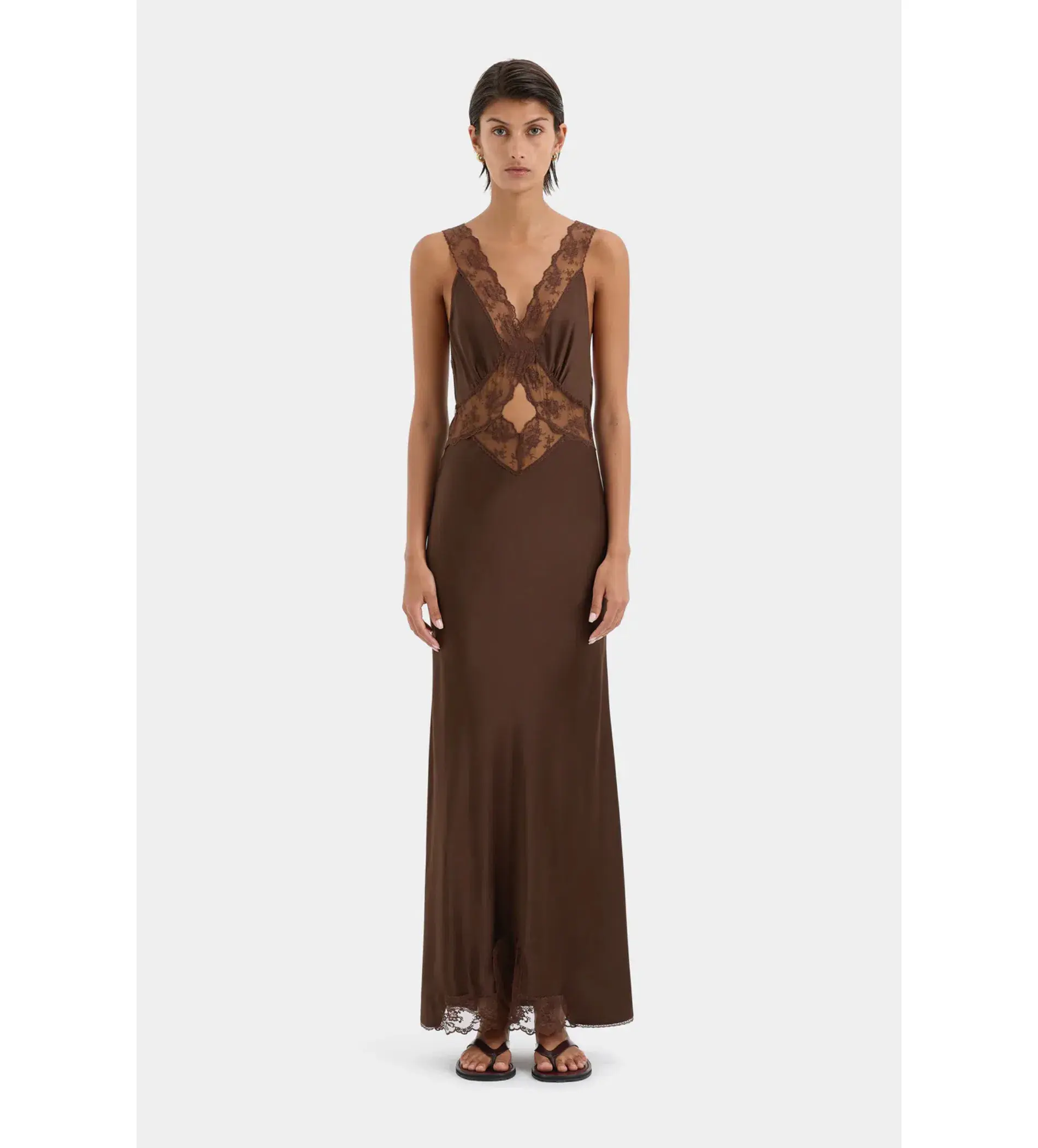 SIR Aries Cut Out Gown Chocolate Maxi Size AU 6 - Image 1