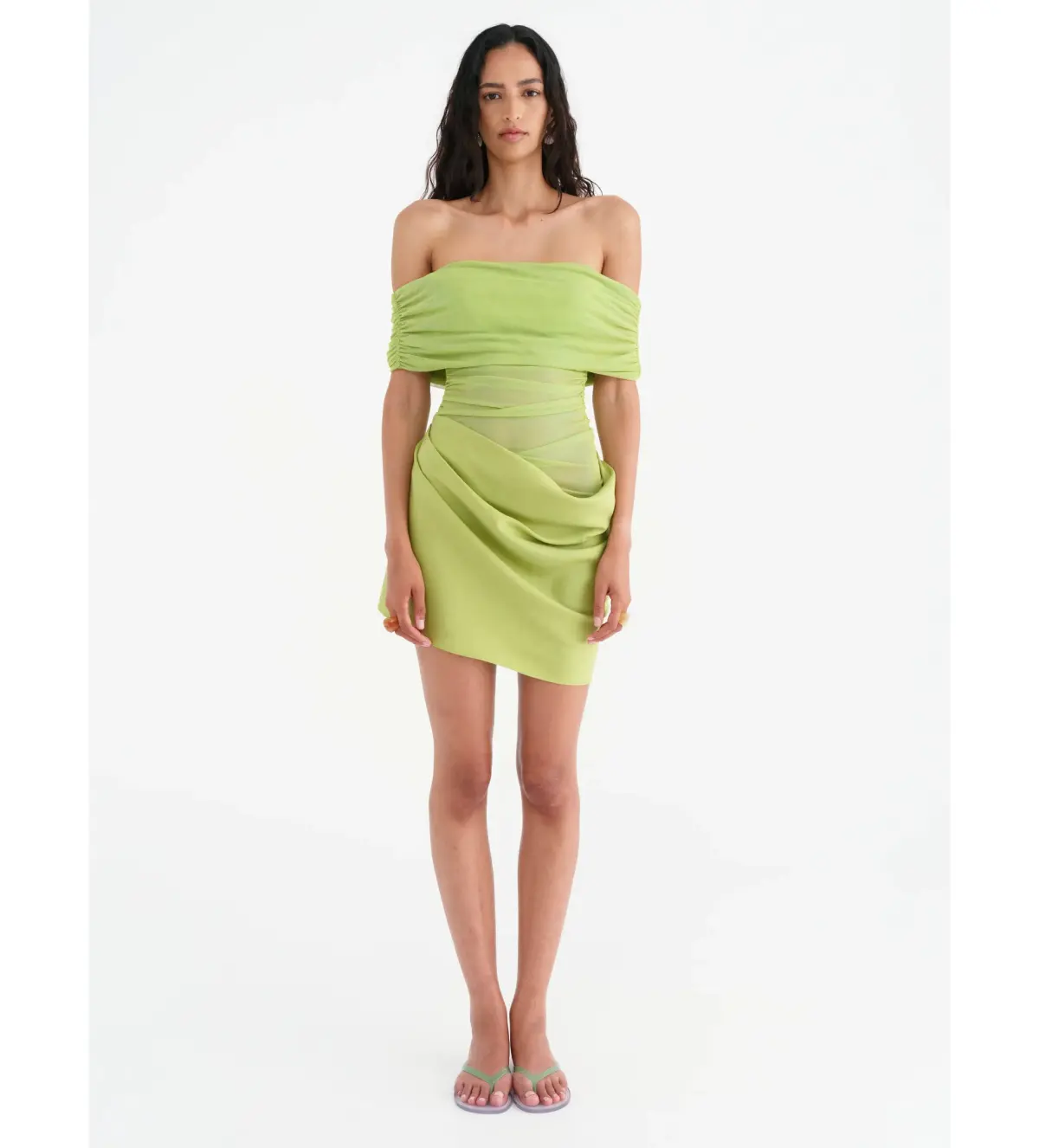Benni Nico Off Shoulder Mini Dress in Apple Size S / AU 8 - Image 1