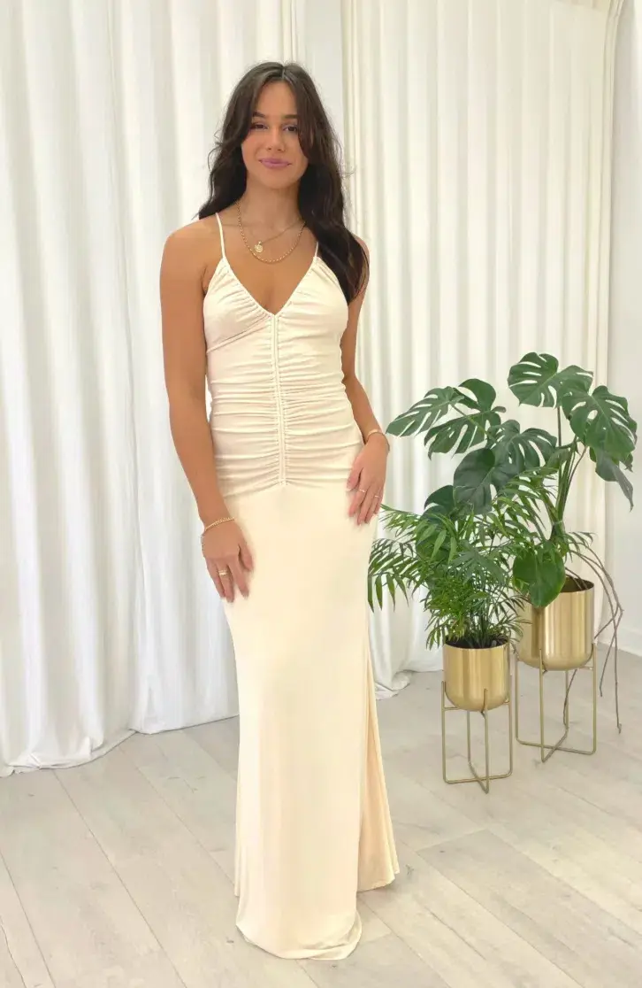 Misha Avoca Jersey Maxi Dress in Ivory Size 8 - Image 3