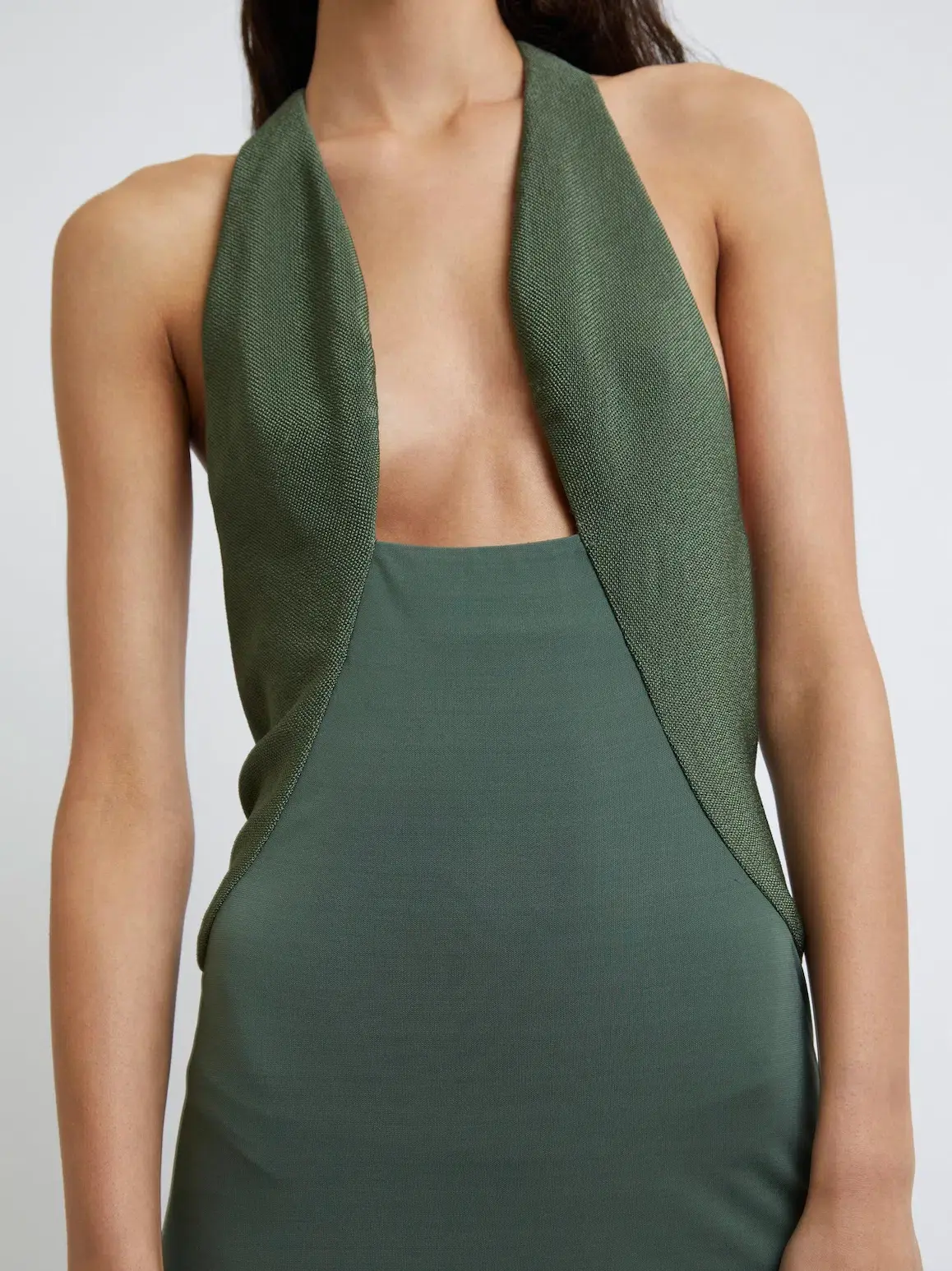 Christopher Esber Tailored Slope Halter Dress Green Size AU 8 - Image 4