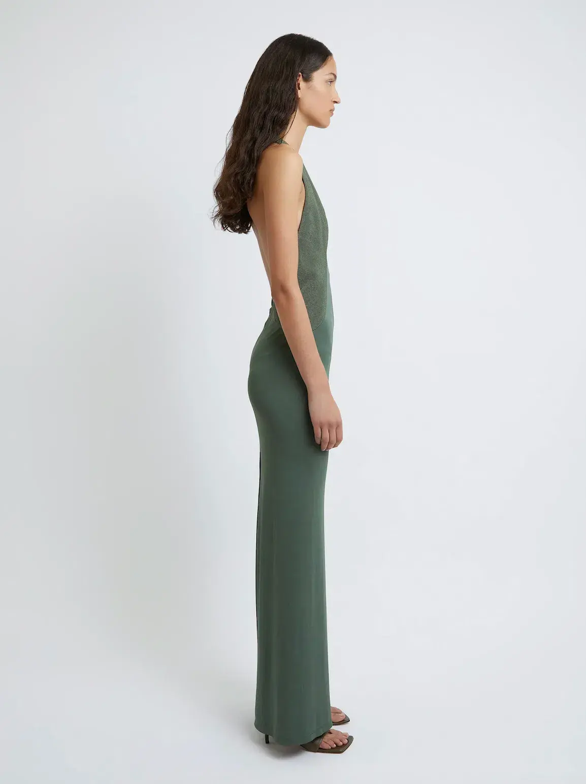 Christopher Esber Tailored Slope Halter Dress Green Size AU 8 - Image 2