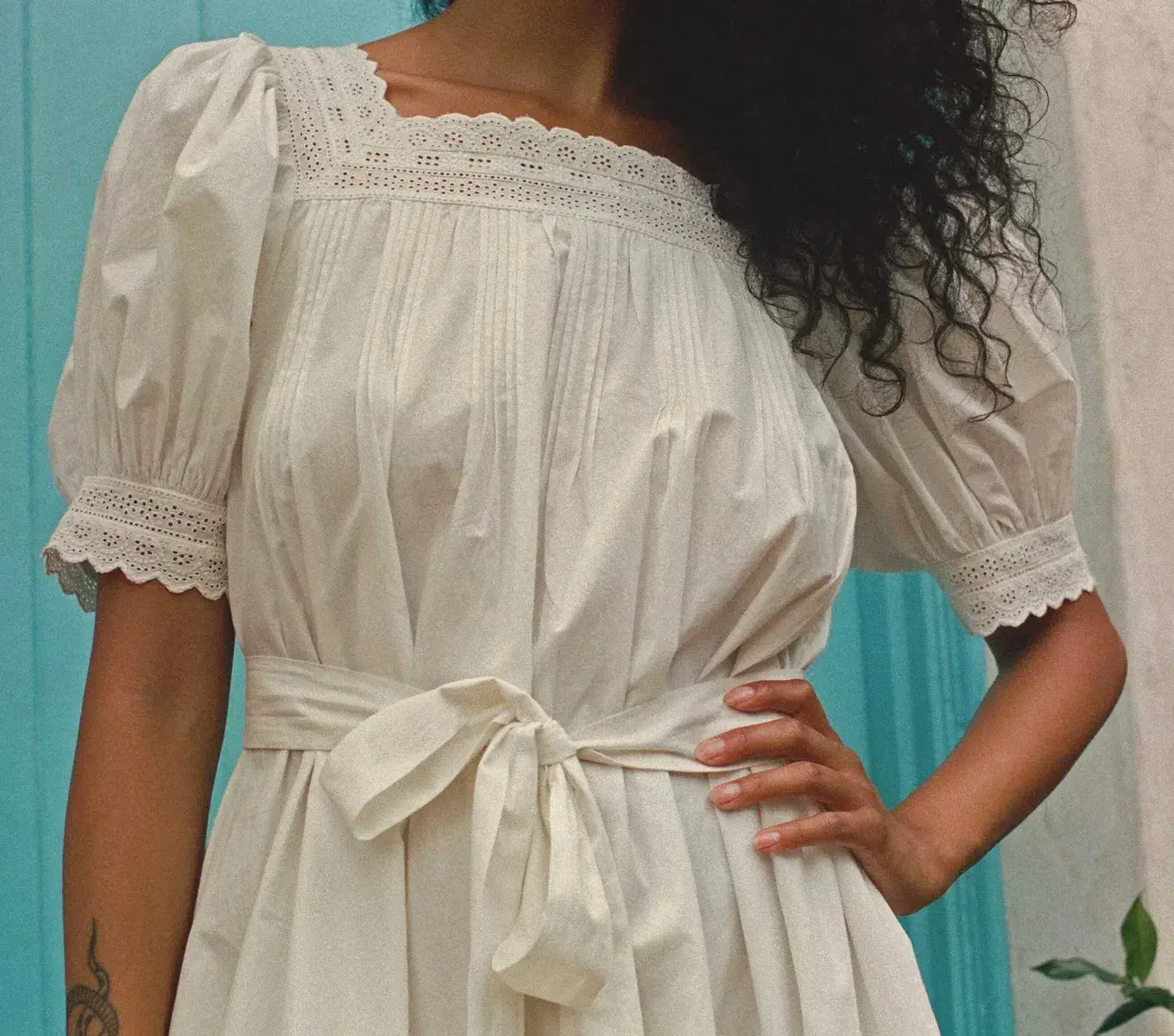 Doen Mignonette Cotton Poplin Dress White Size M / AU 10 - Image 2