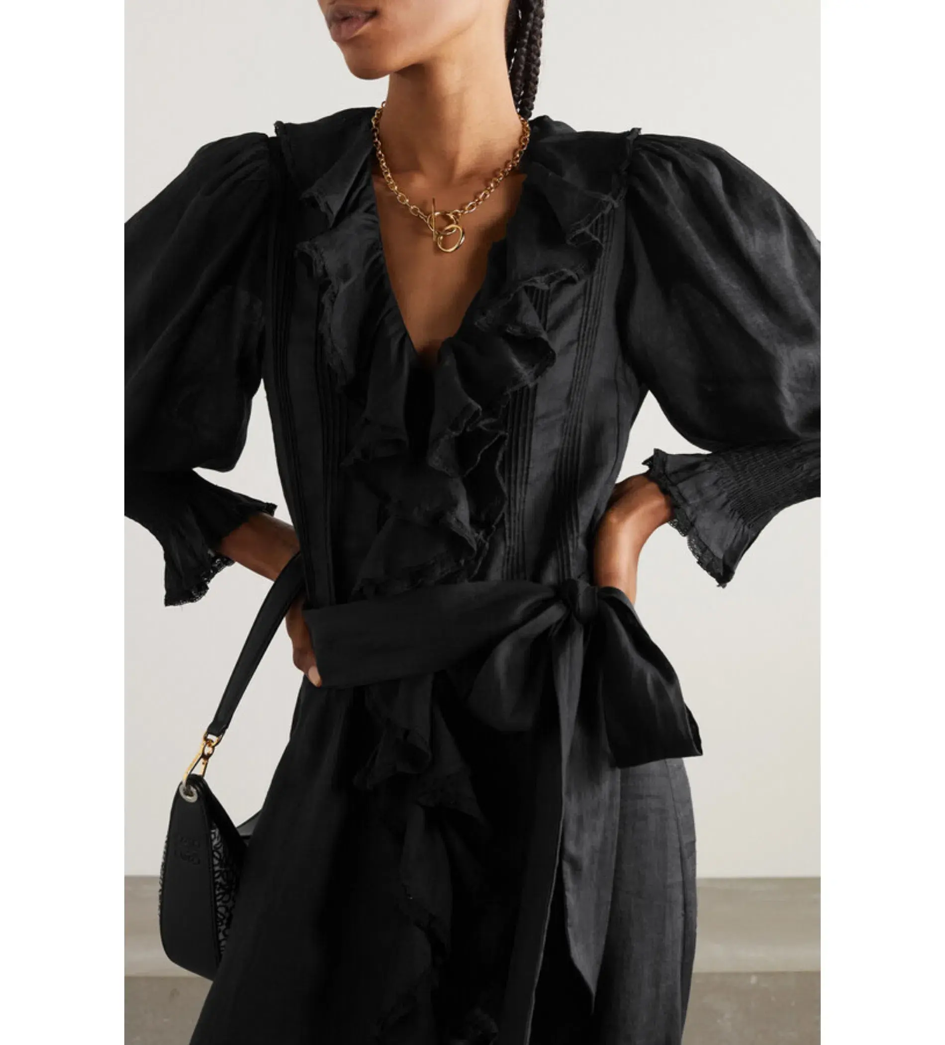 Doen Nadia Dress in Black Ramie Size M /Au 10 - Image 3