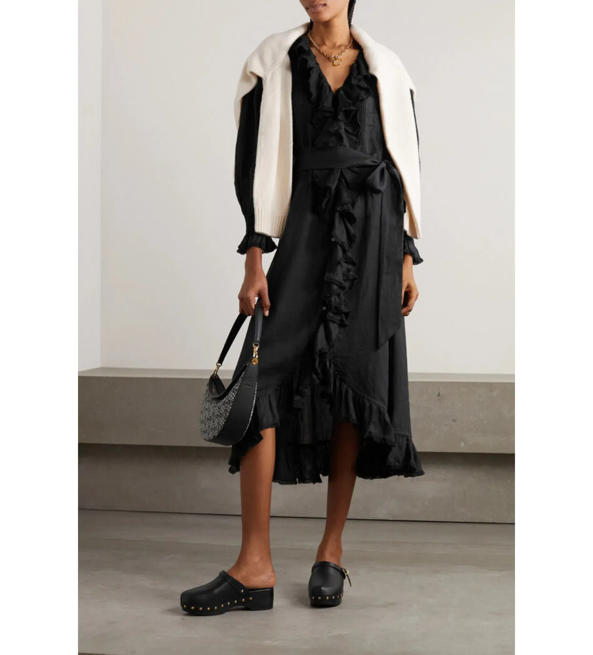 Doen Nadia Dress in Black Ramie Size M /Au 10 - Image 1