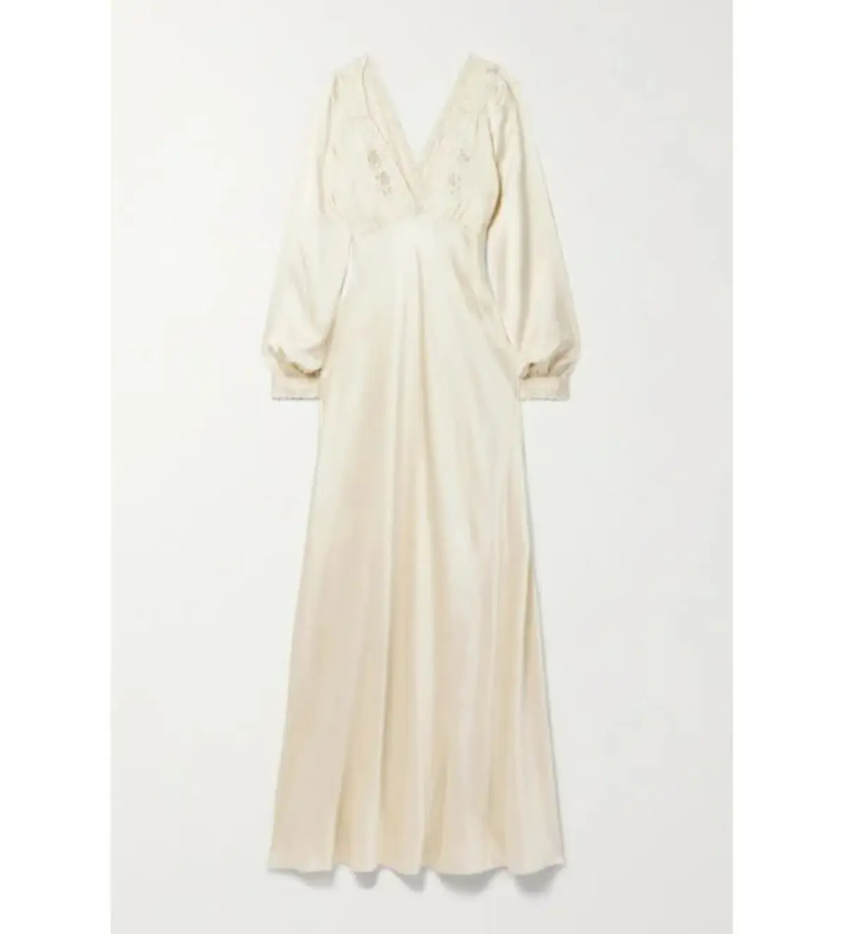 Doen Fiora Bioderie Silk Maxi Dress Cream Size S / Size AU 8 - Image 3