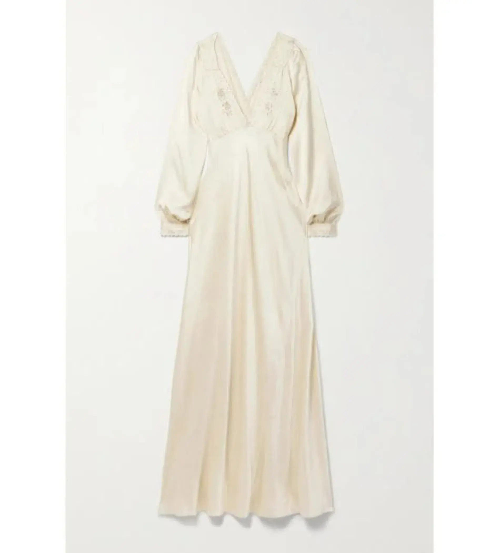 Doen Fiora Bioderie Silk Maxi Dress Cream Size S / Size AU 8 - Image 3