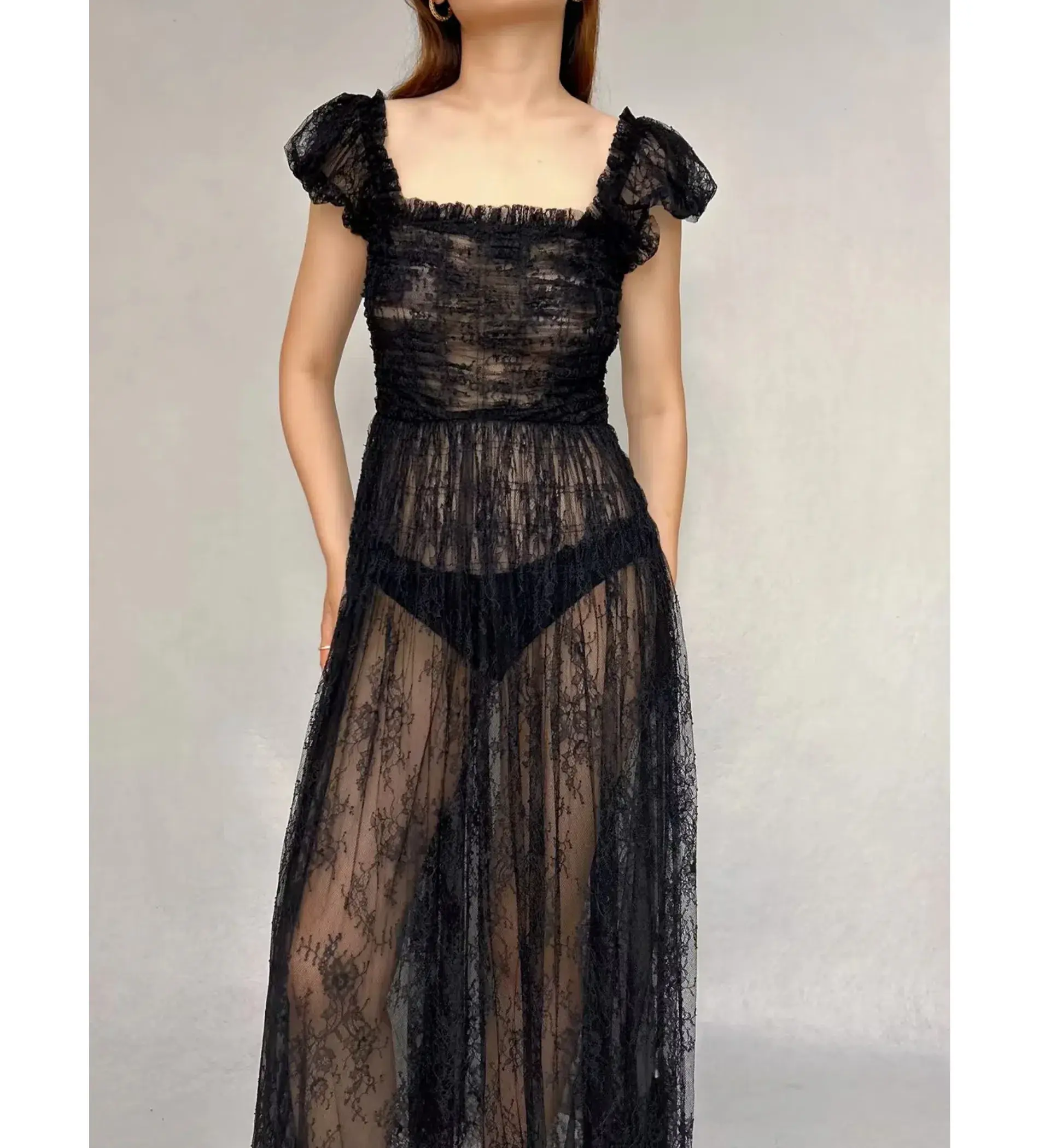 Doen Pamelina Dress in Black Lace Size Small  / AU 8 - Image 2