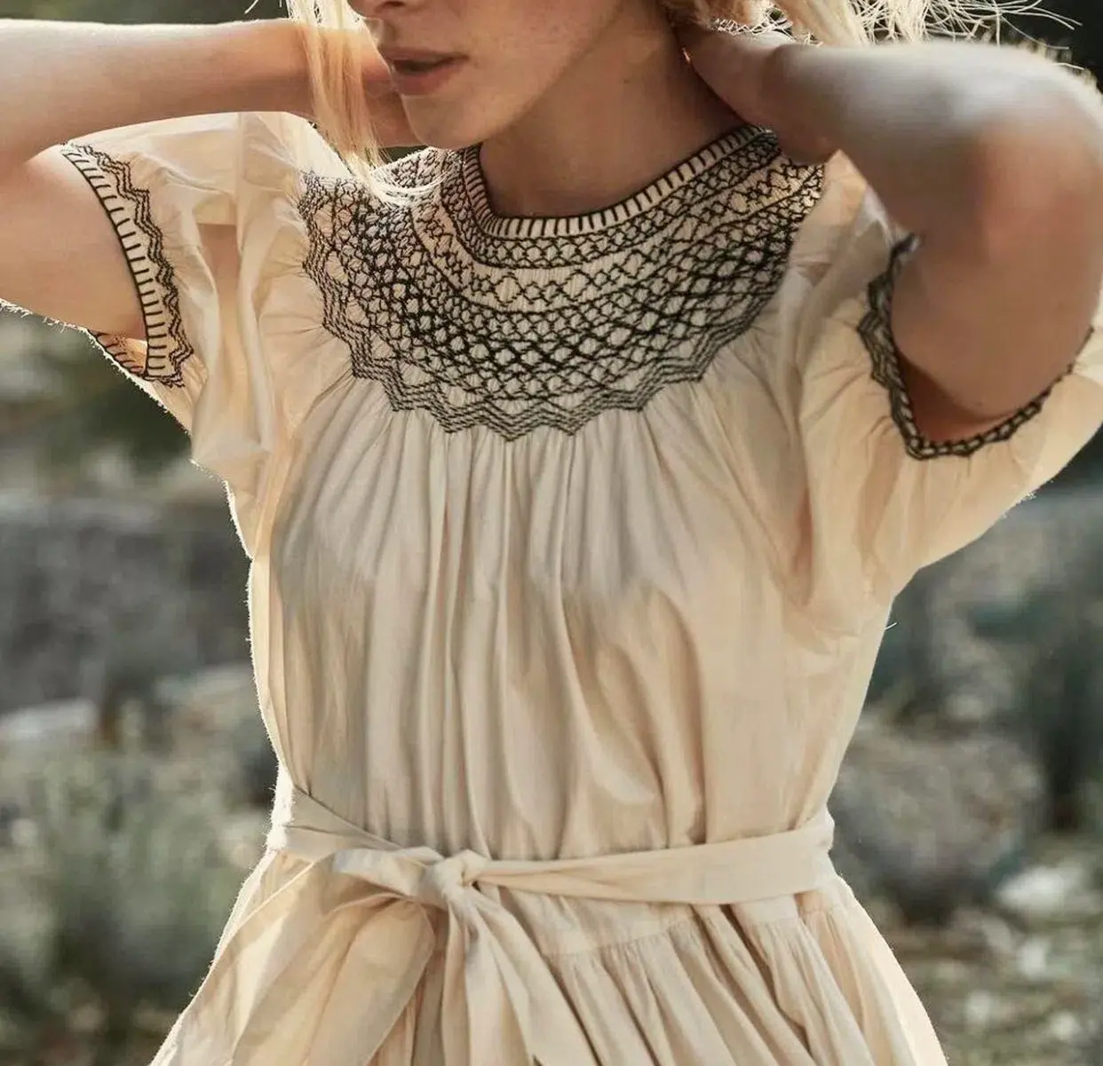 Doen Gilda Midi Dress Cream Size S / Size AU 8 - Image 2
