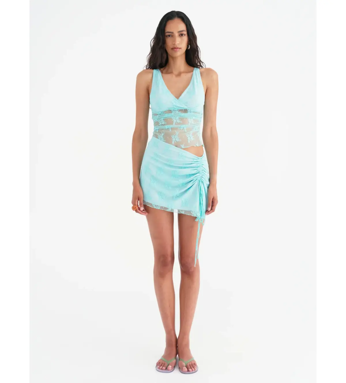 Benni Margot Mini Dress Aqua Size S/AU 8 - Image 1