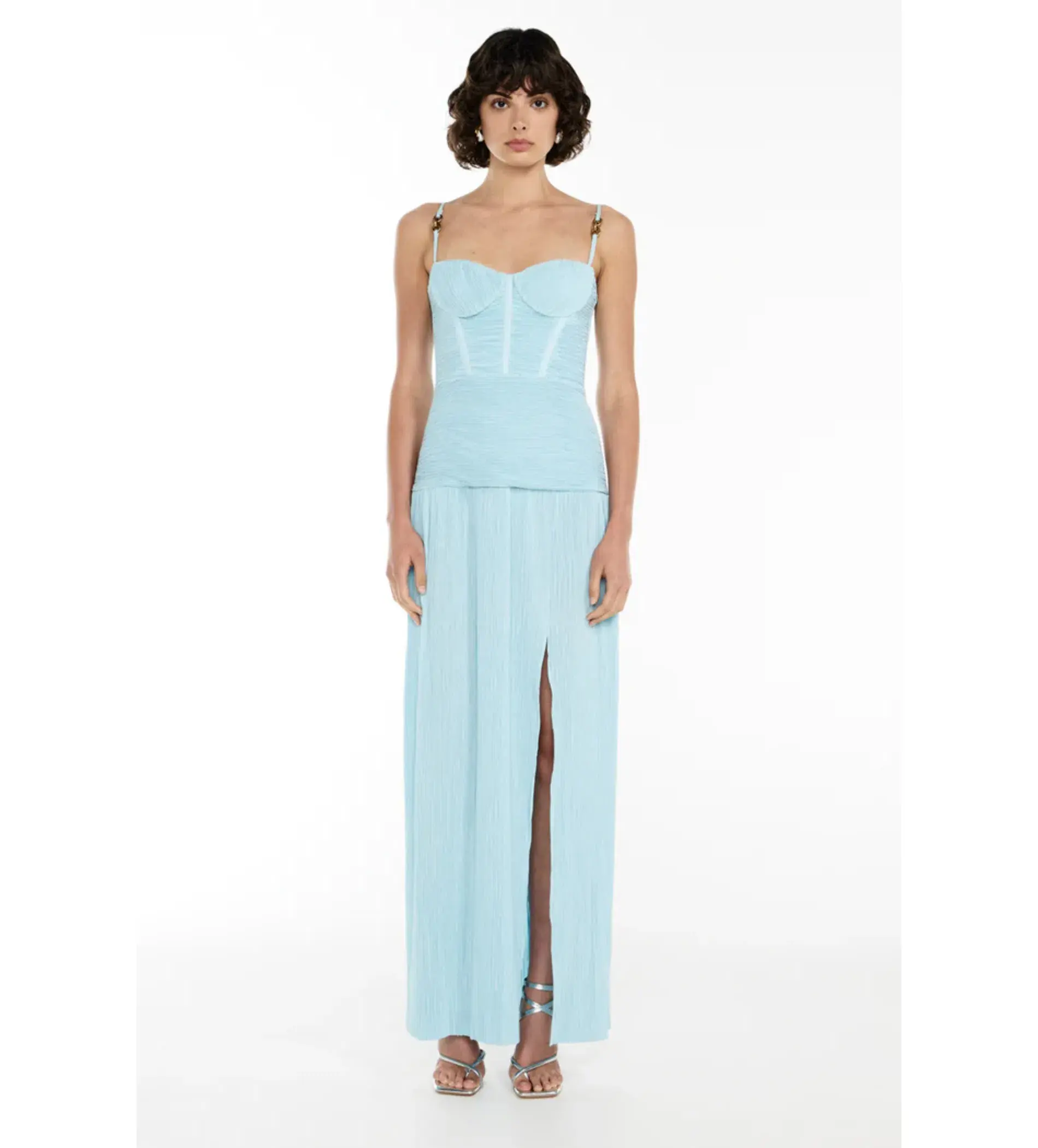 Manning Cartell Double Time Pleat Maxi Dress Acqua Spritz Size XS / AU 6 - Image 1