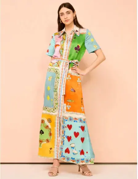 Alemais Rummy Shirt Dress Scarf Print Size 10  - Image 1